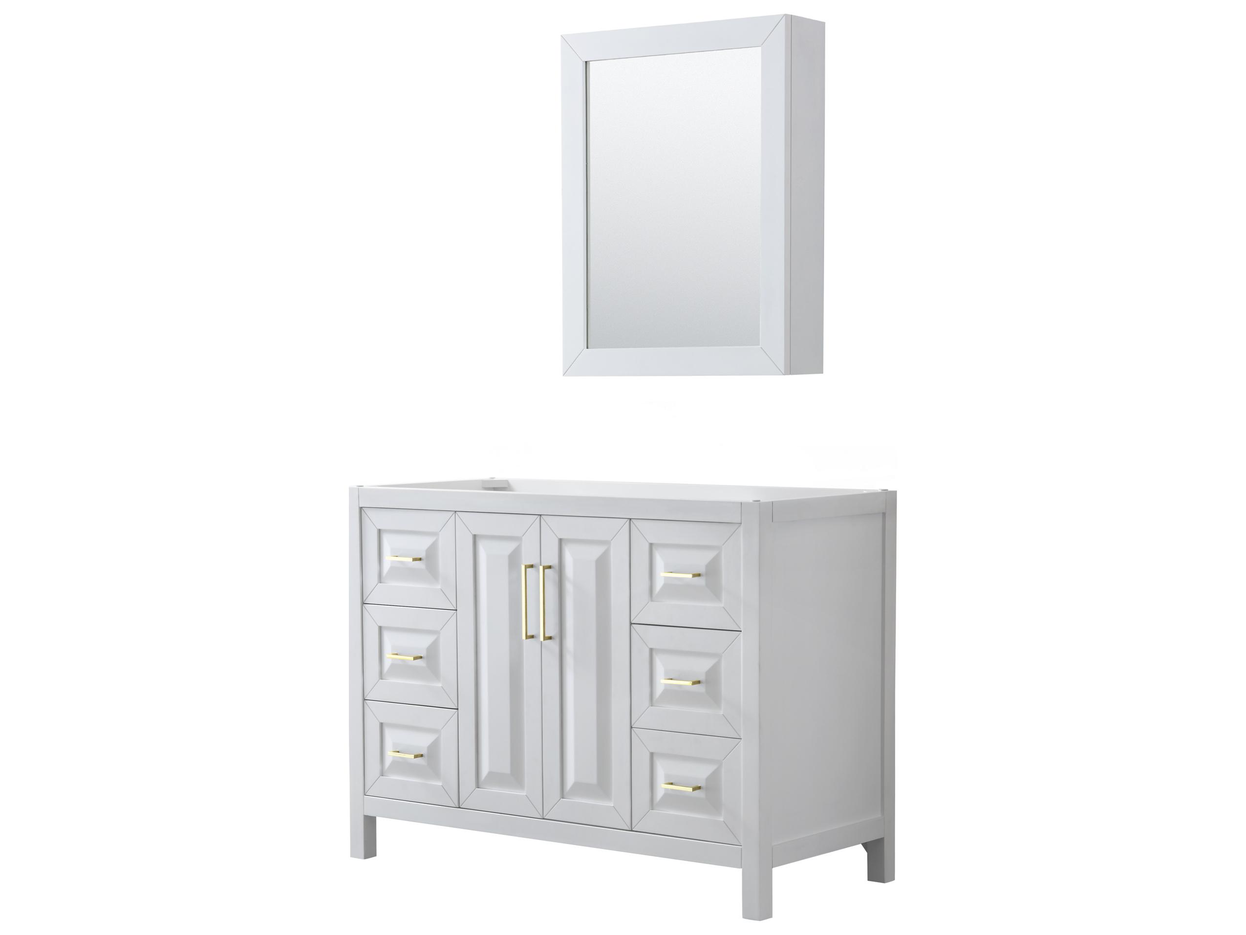 Wyndham Collection Daria 47" White Vanity with Medicine Cabinet