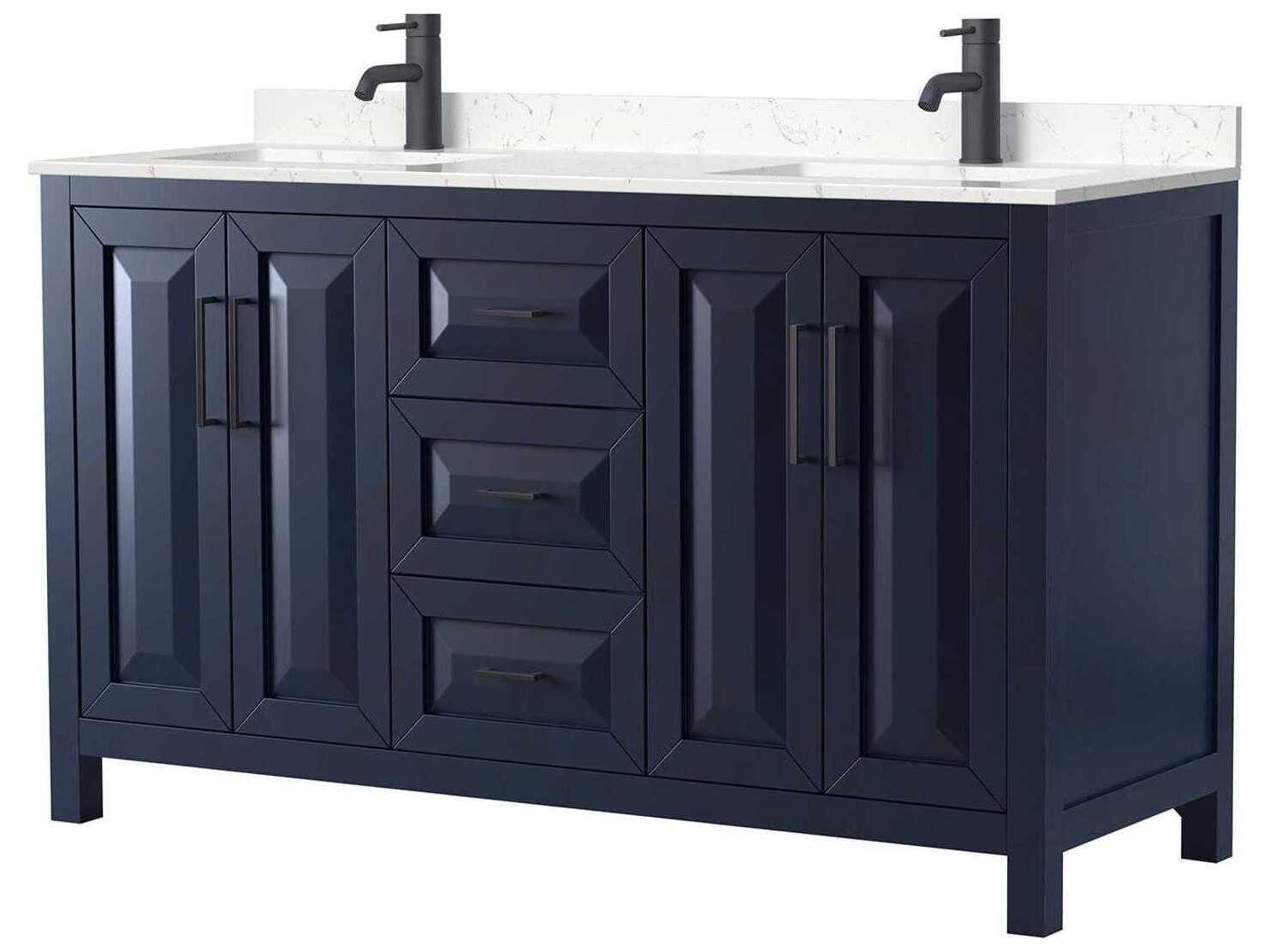Wyndham Collection Daria 60" Dark Blue Vanity