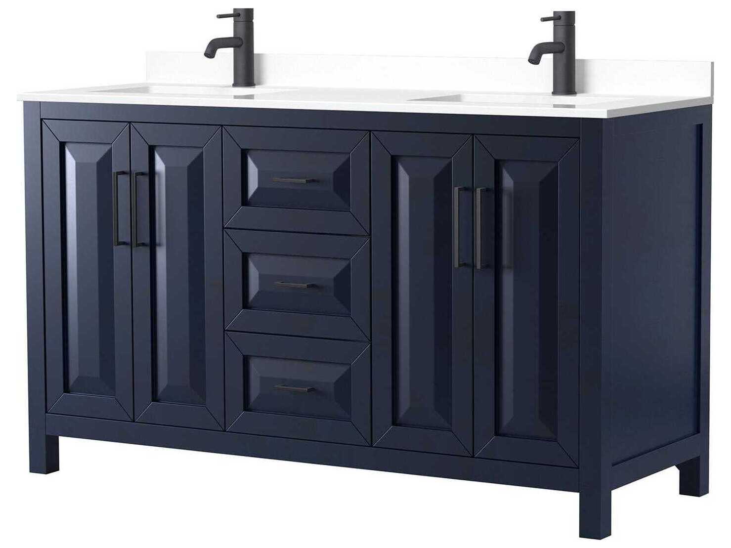 Wyndham Collection Daria 60" Dark Blue Vanity