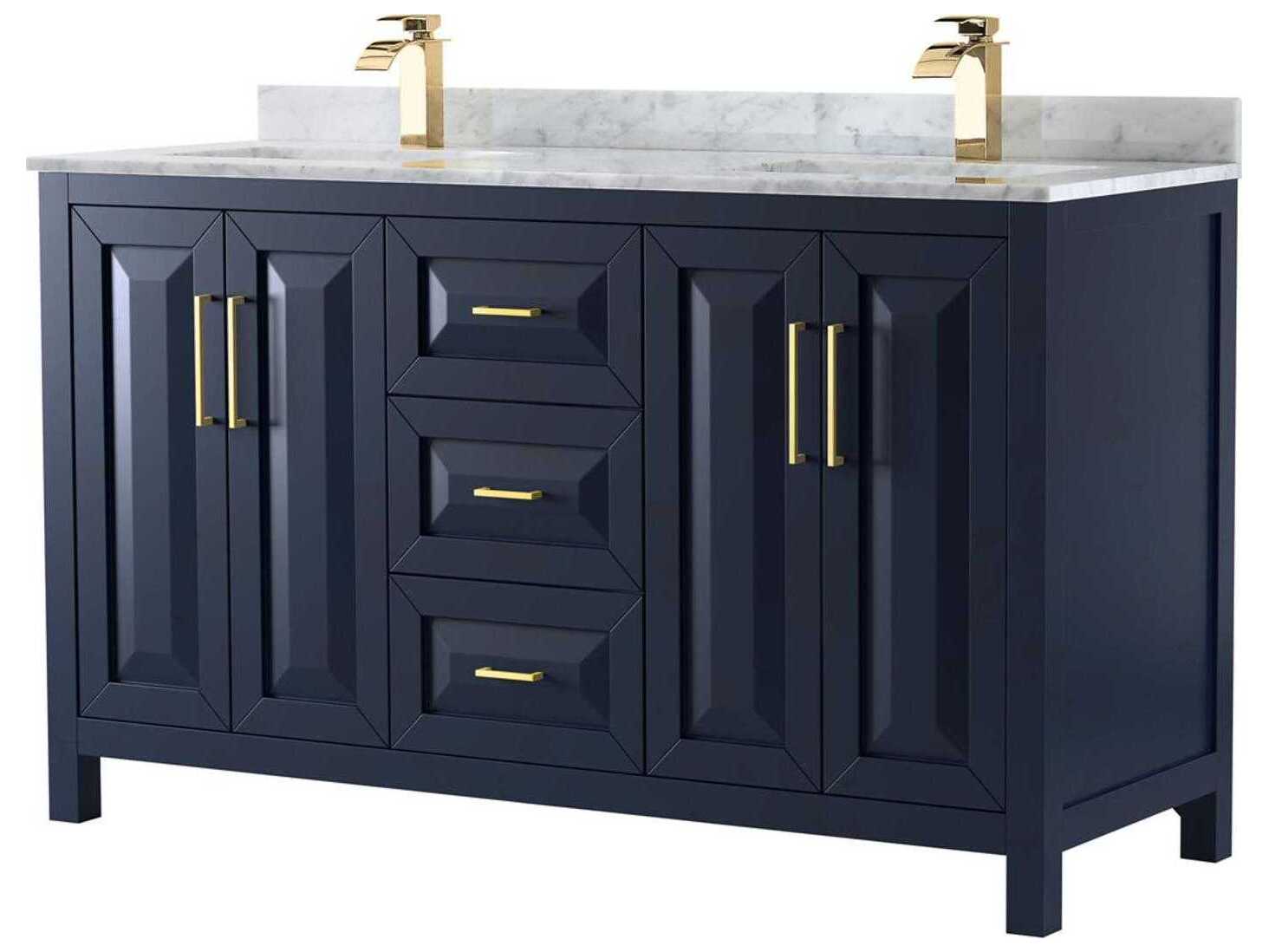 Wyndham Collection Daria 60" Dark Blue Vanity