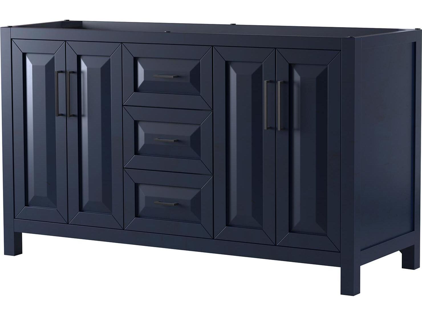Wyndham Collection Daria 59" Dark Blue Vanity