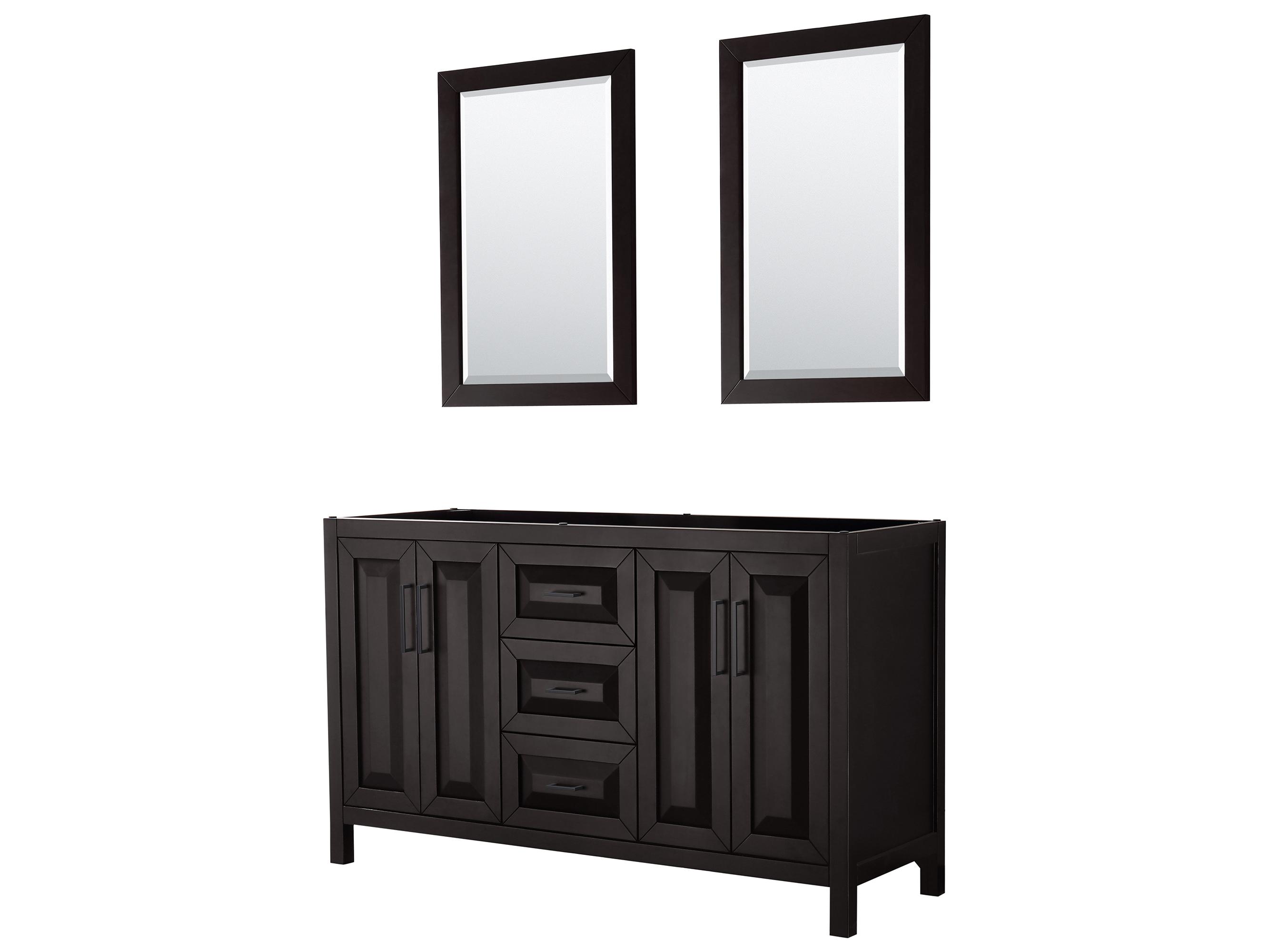 Wyndham Collection Daria 59" Dark Espresso Vanity with 24" Mirror
