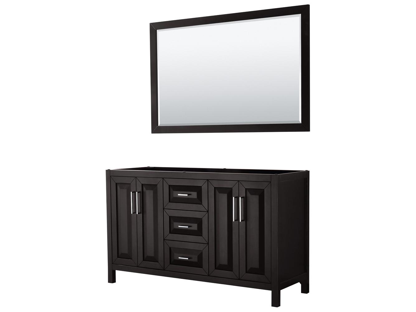 Wyndham Collection Daria 59" Dark Espresso Vanity with 58" Mirror