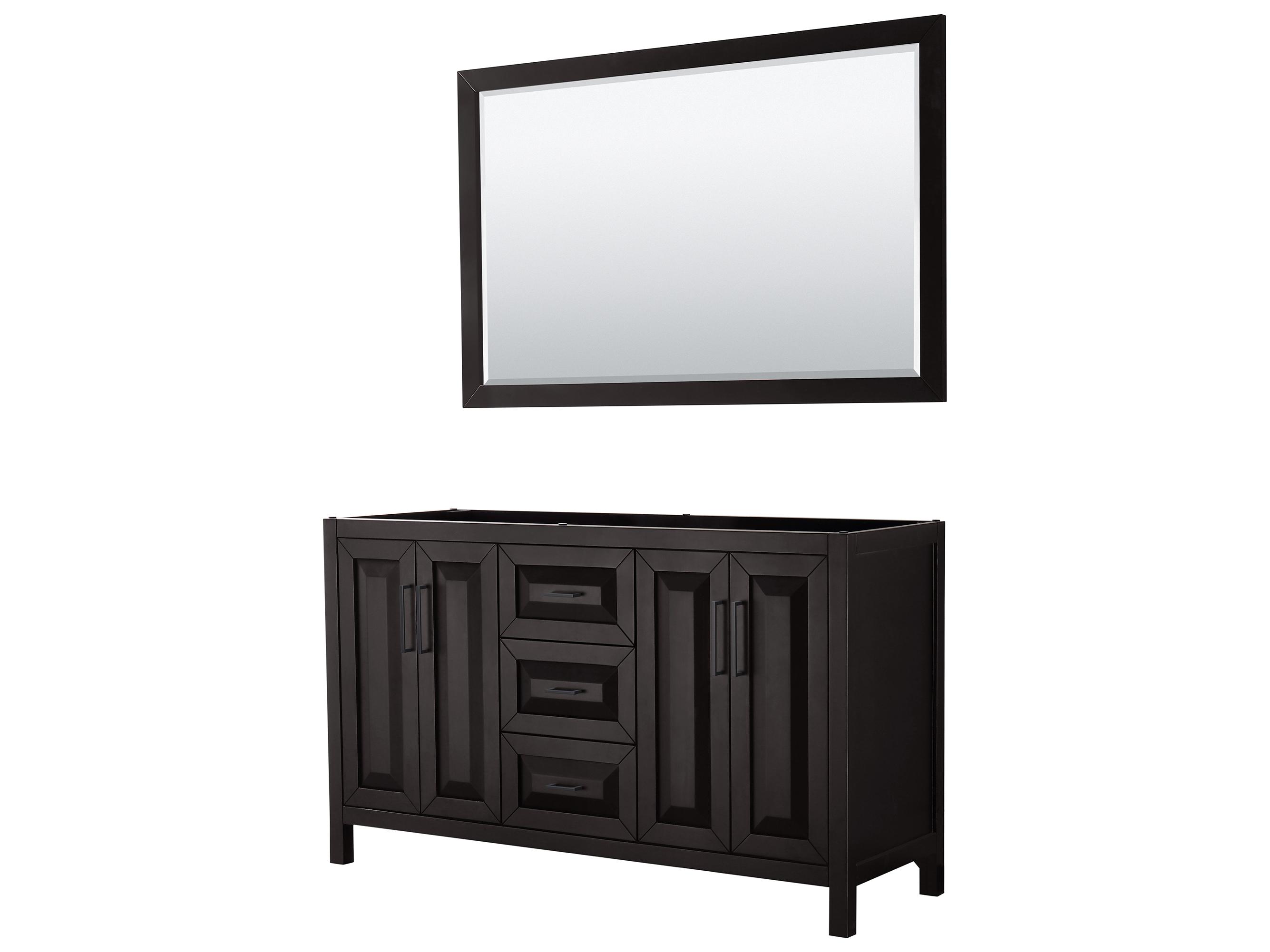 Wyndham Collection Daria 59" Dark Espresso Vanity with 58" Mirror
