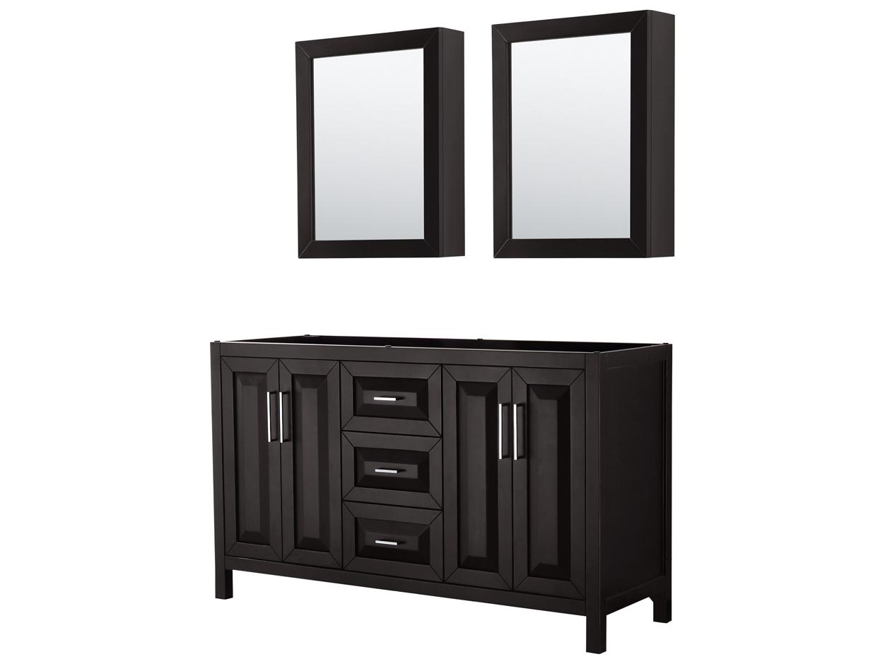 Wyndham Collection Daria 59" Dark Espresso Vanity with Medicine Cabinet