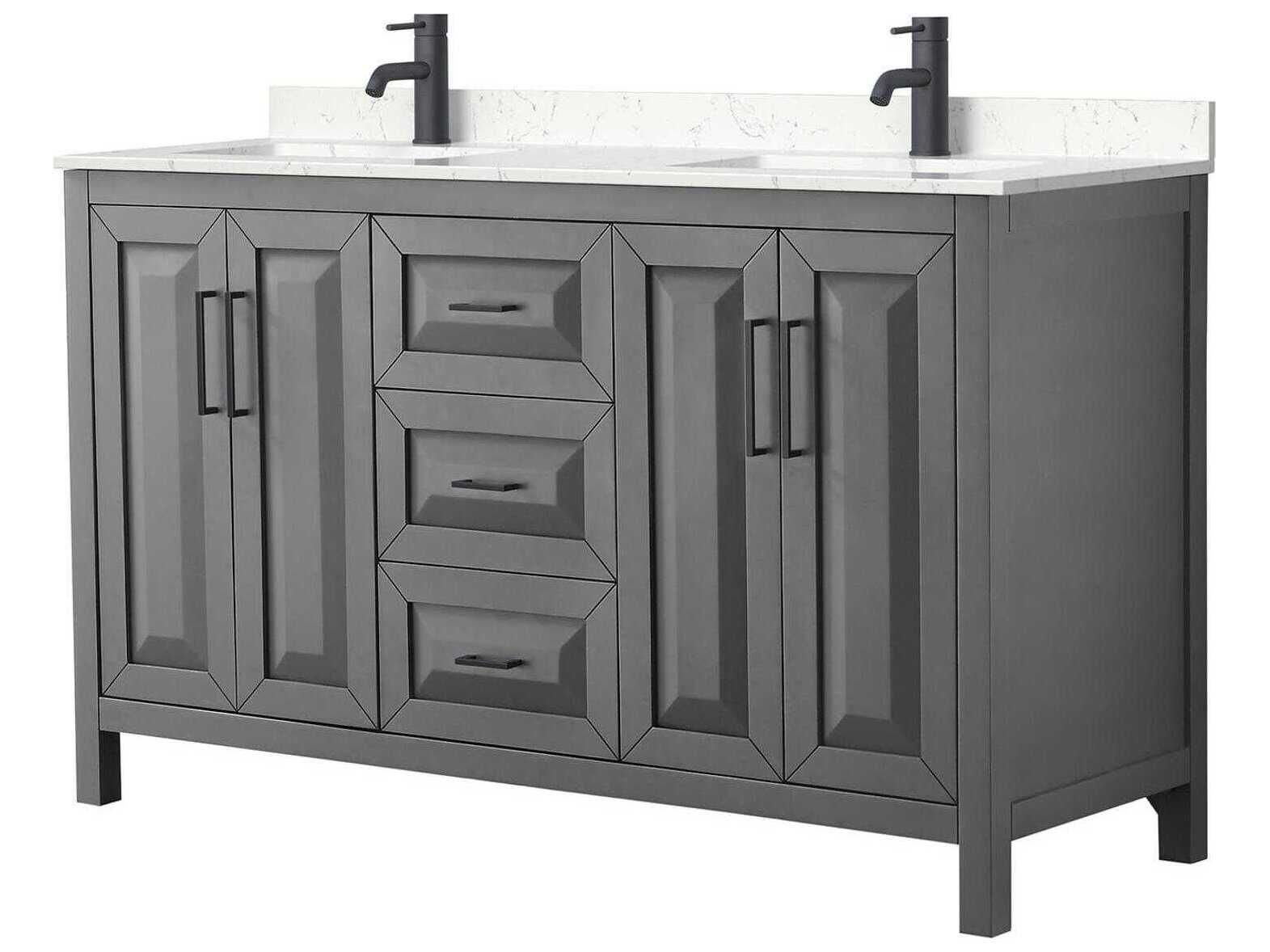 Wyndham Collection Daria 60" Dark Gray Vanity