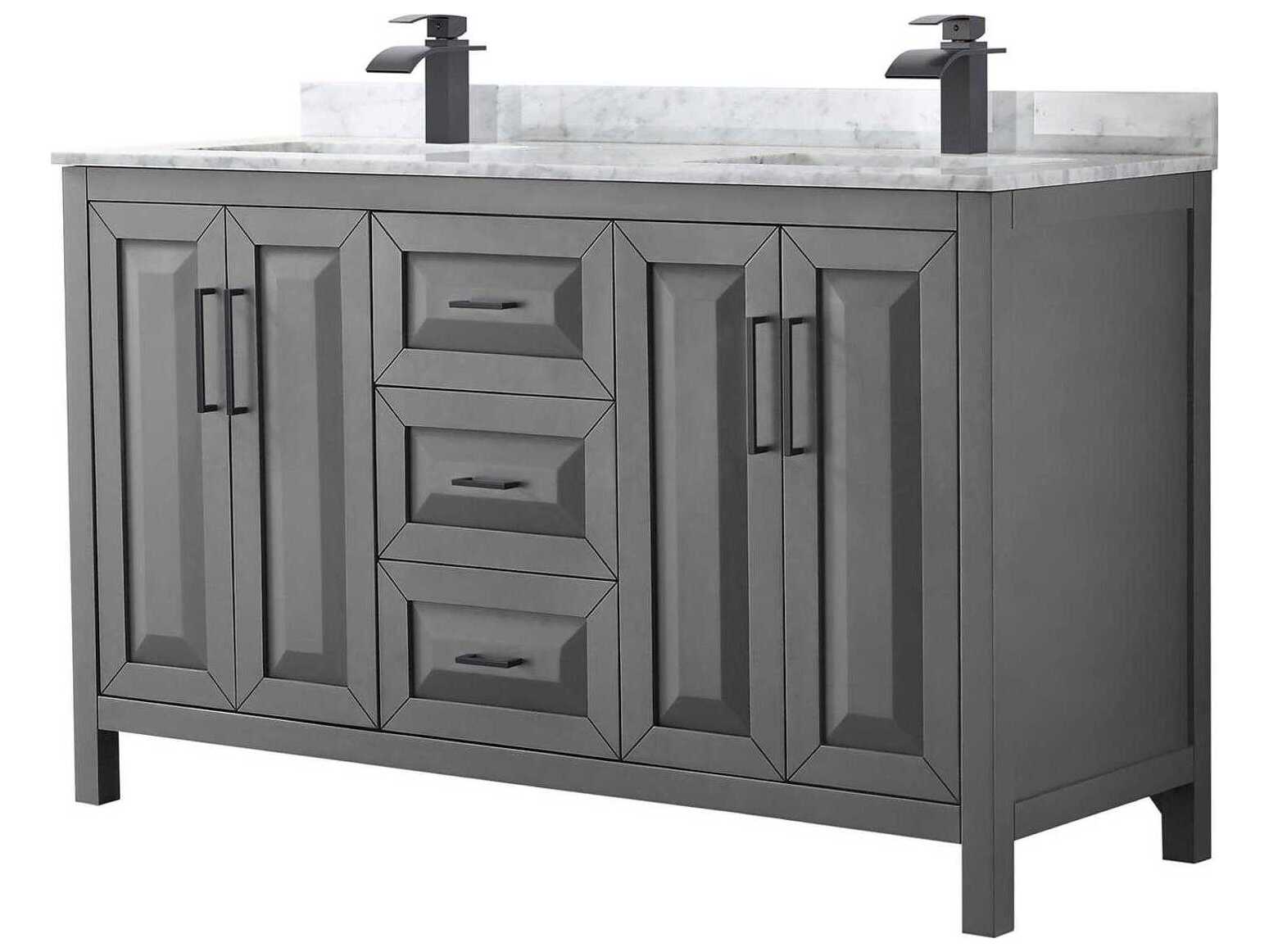 Wyndham Collection Daria 60" Dark Gray Vanity