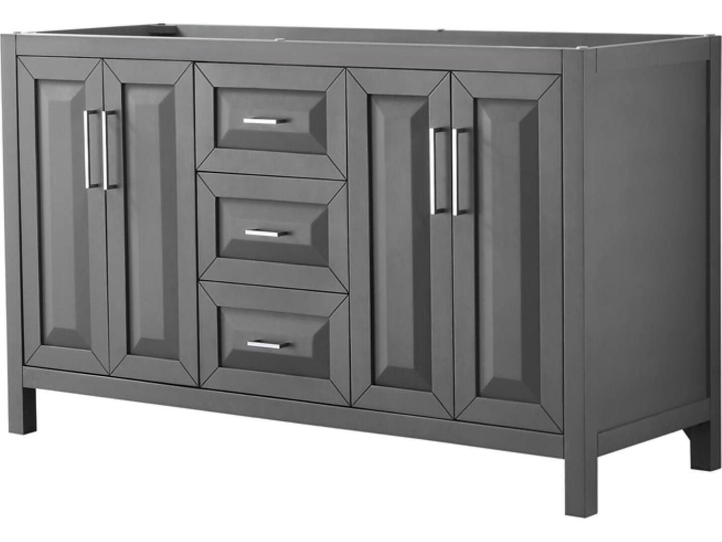 Wyndham Collection Daria 59" Dark Gray Vanity