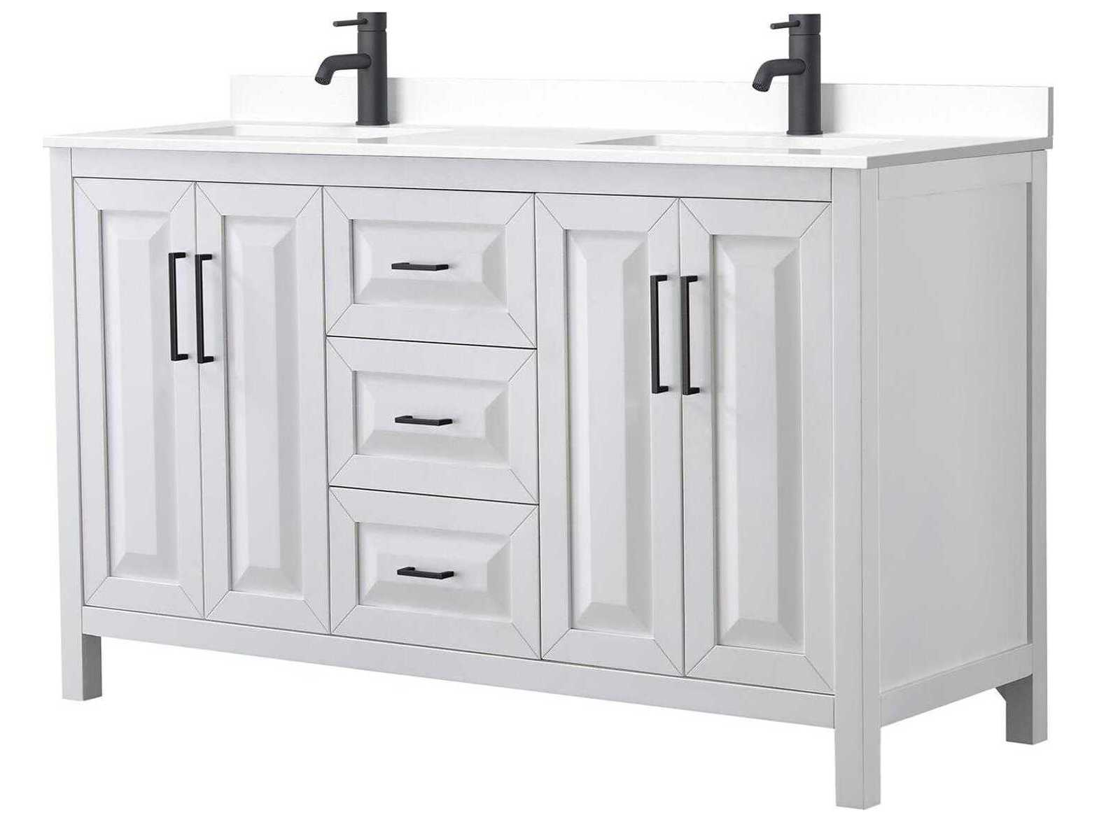 Wyndham Collection Daria 60" White Vanity
