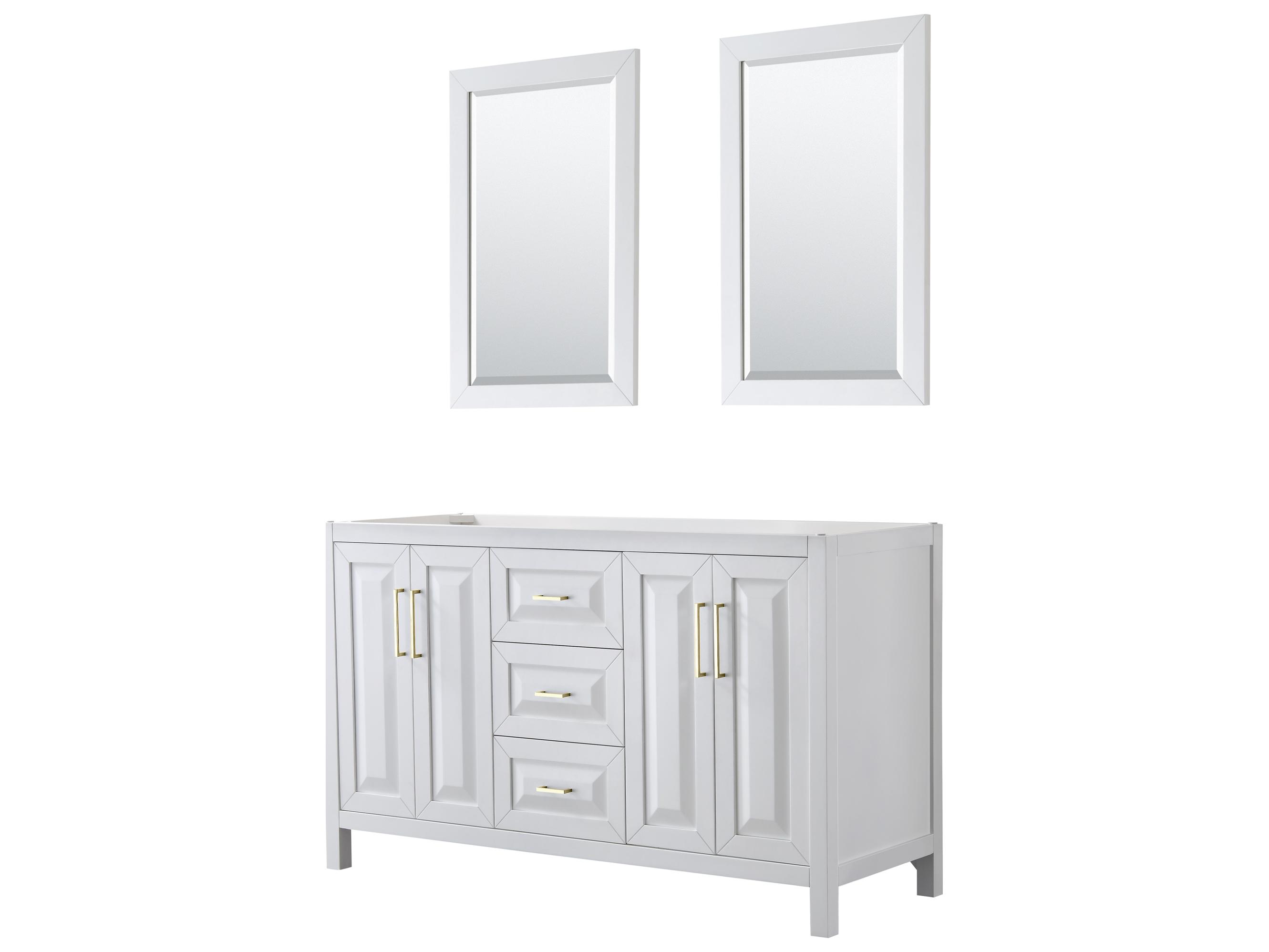 Wyndham Collection Daria 59" White Vanity with 24" Mirror