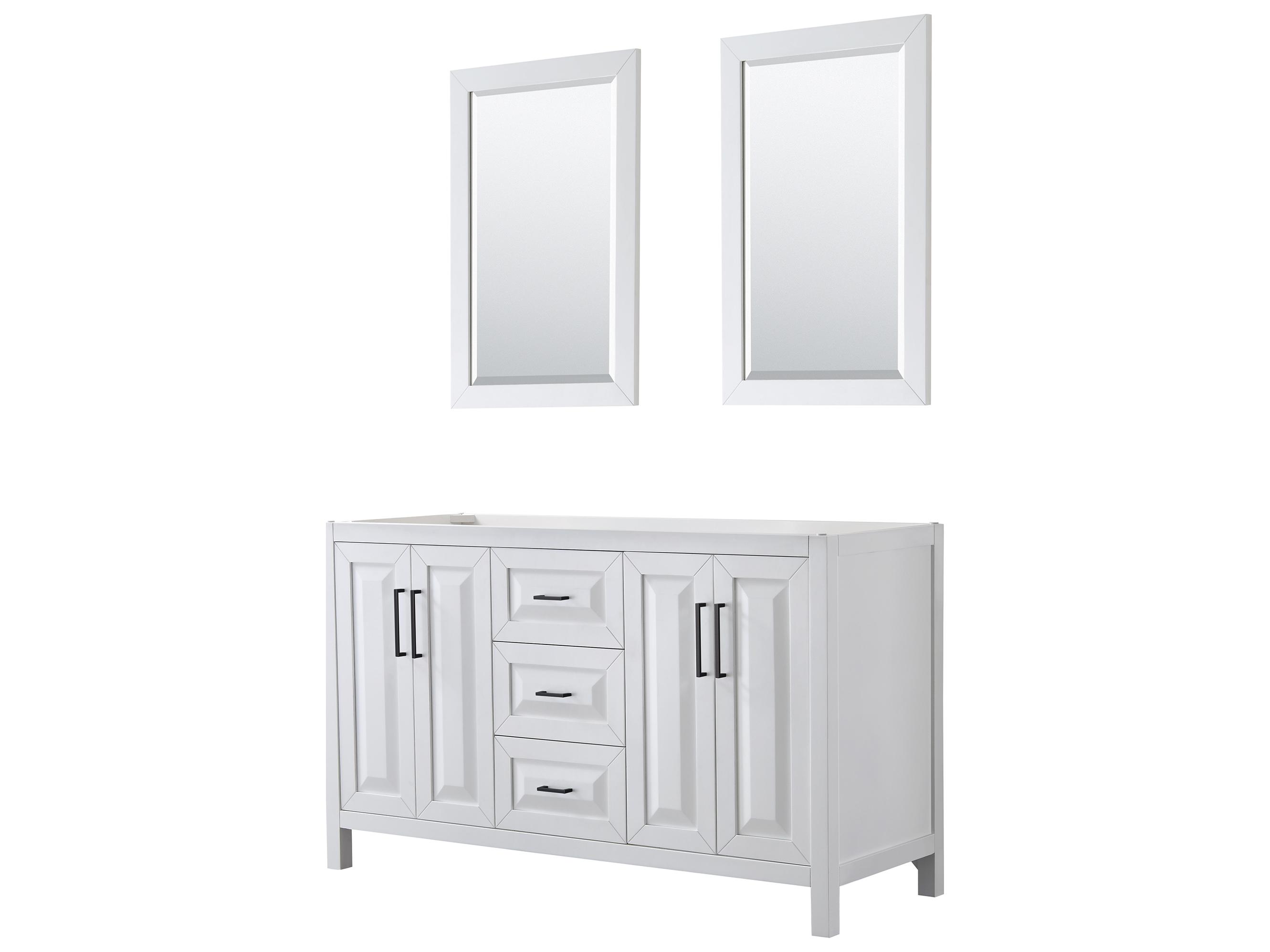 Wyndham Collection Daria 59" White Vanity with 24" Mirror