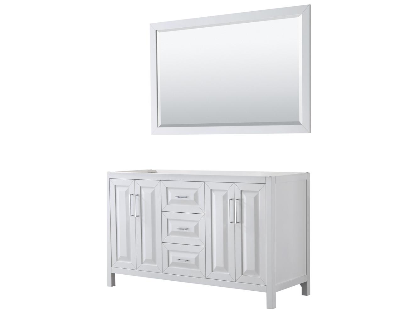 Wyndham Collection Daria 59" White Vanity with 58" Mirror