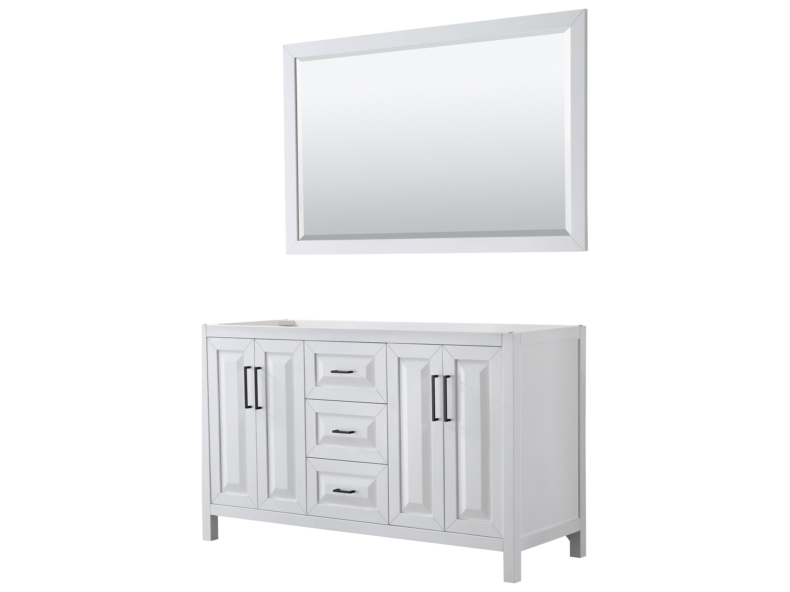 Wyndham Collection Daria 59" White Vanity with 58" Mirror