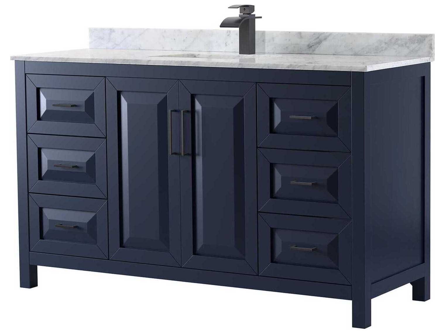 Wyndham Collection Daria 60" Dark Blue Vanity