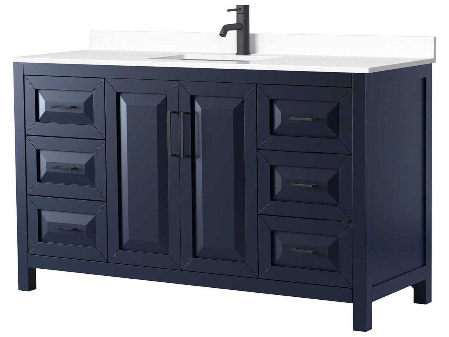 Wyndham Collection Daria 60" Dark Blue Vanity