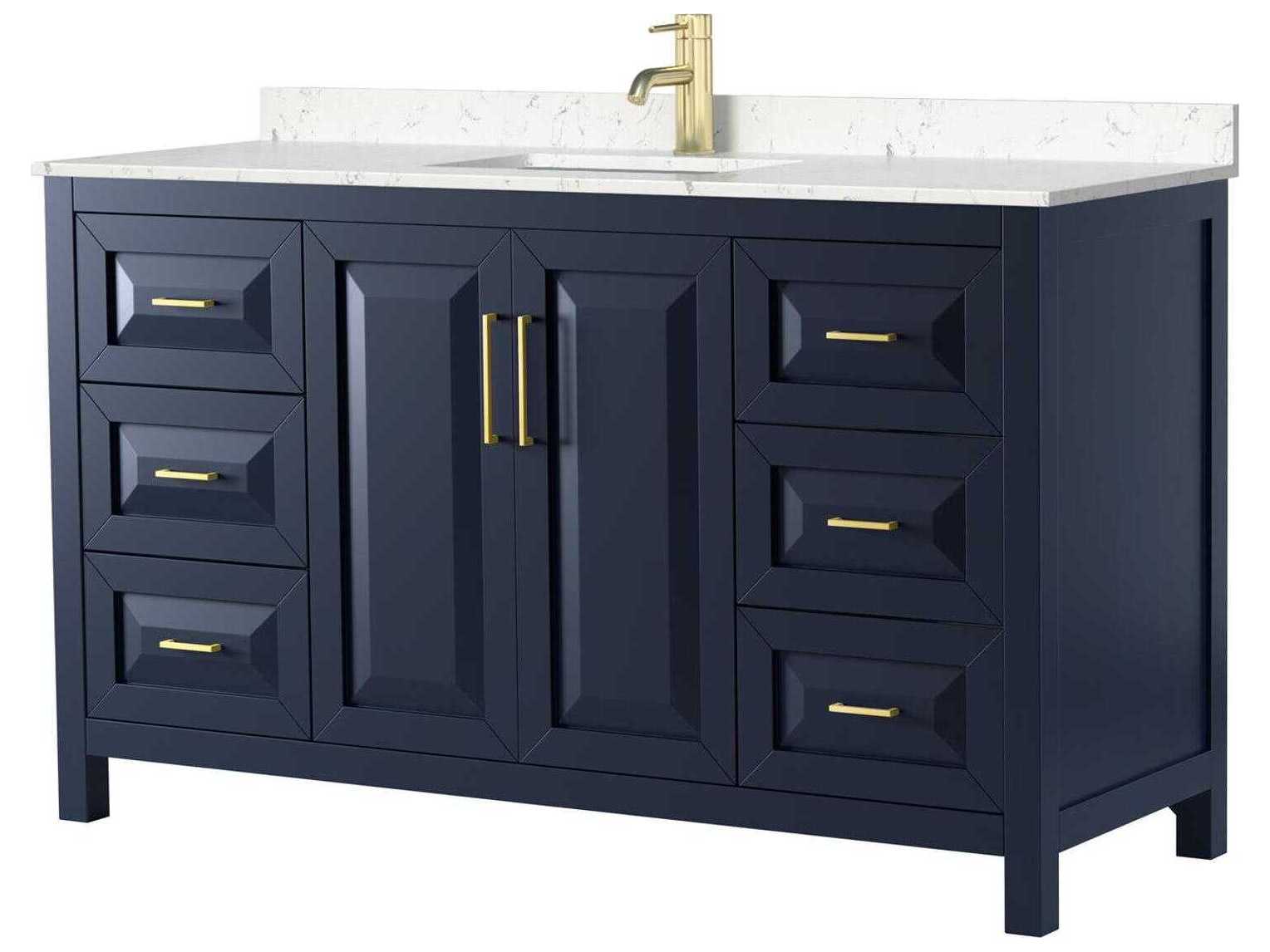 Wyndham Collection Daria 60" Dark Blue Vanity