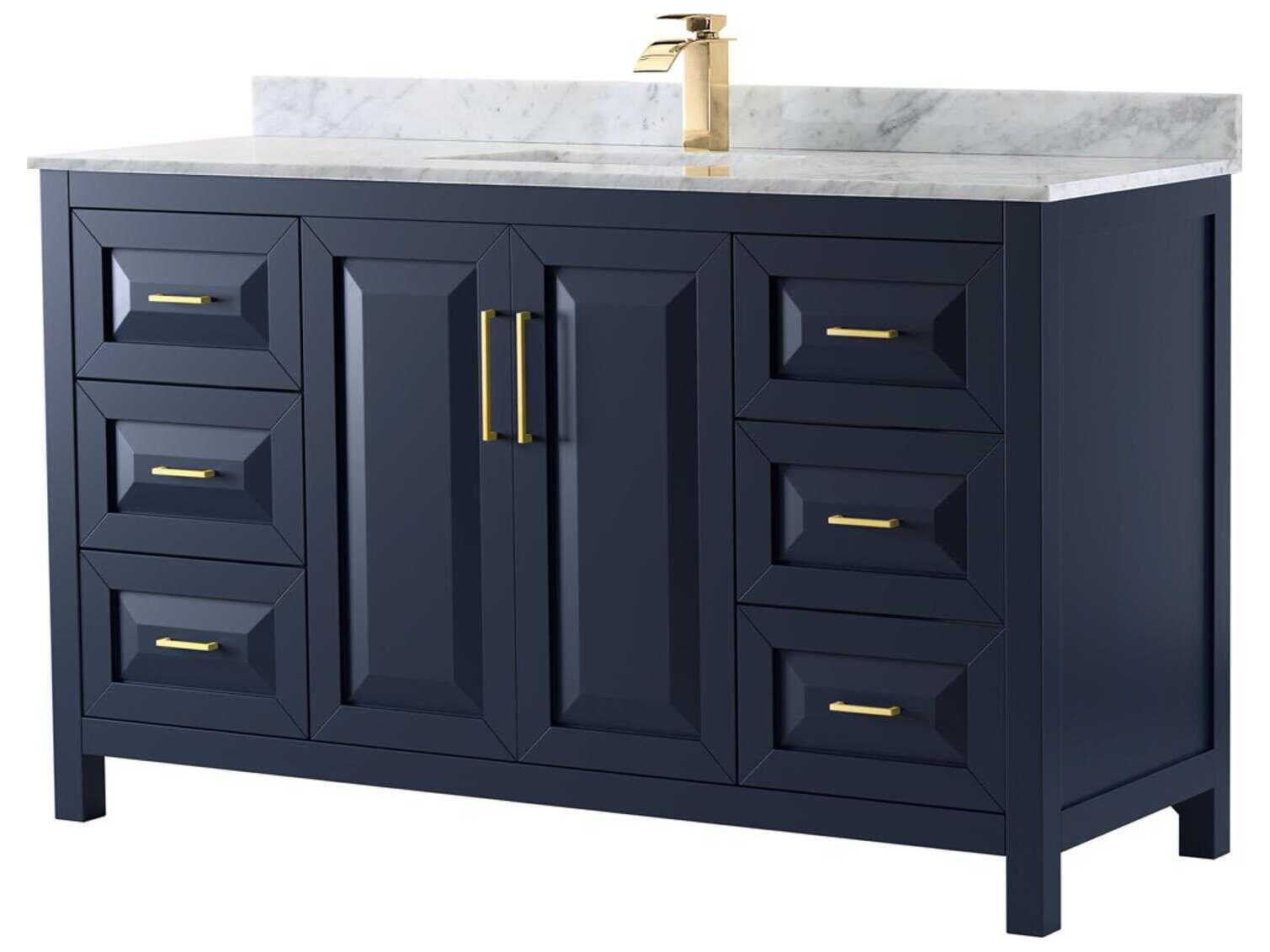 Wyndham Collection Daria 60" Dark Blue Vanity