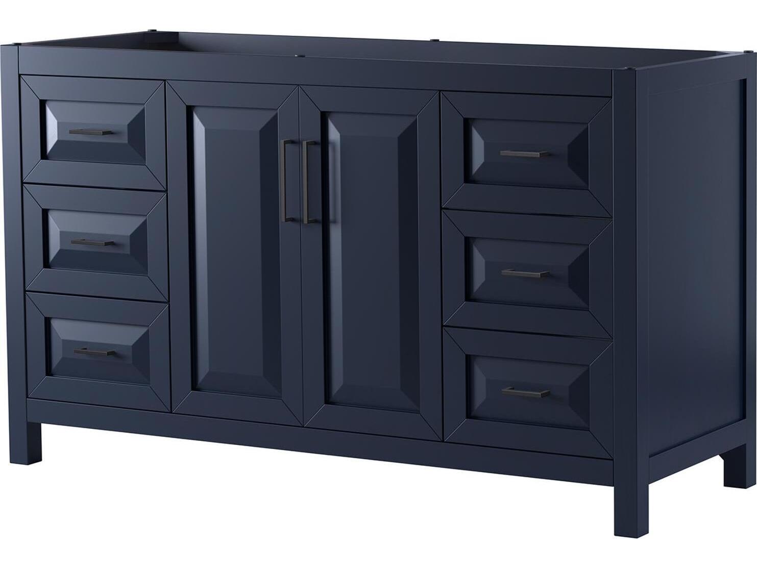 Wyndham Collection Daria 59" Dark Blue Vanity