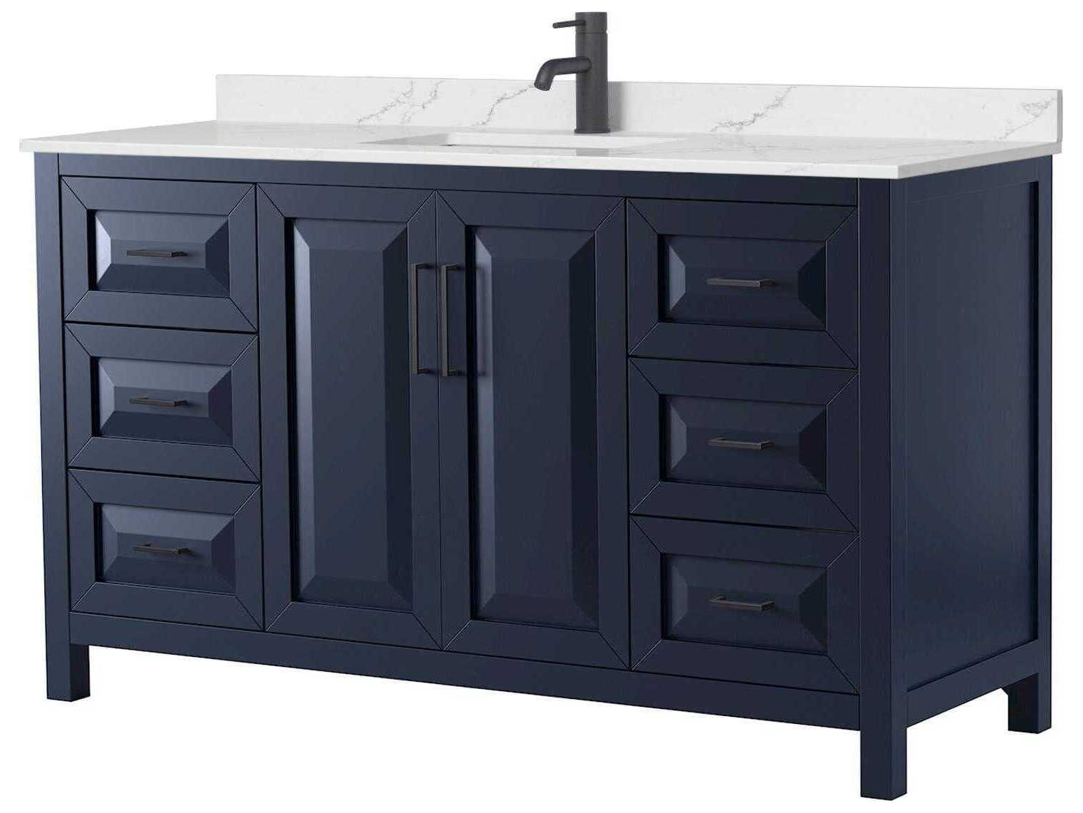 Wyndham Collection Daria 60" Dark Blue Vanity