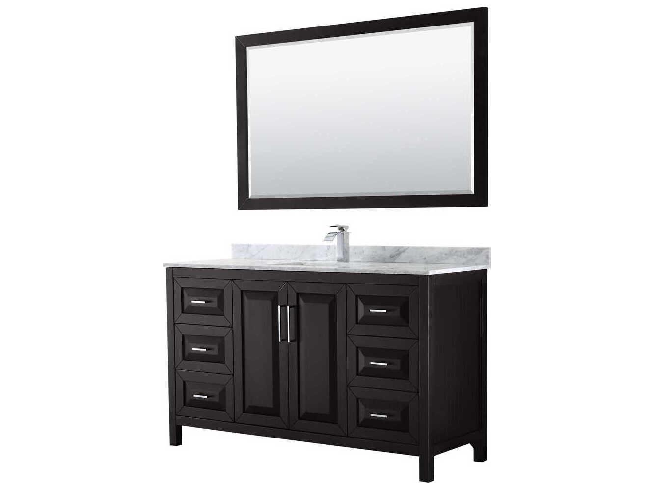 Wyndham Collection Daria 60" Dark Espresso Vanity with 58" Mirror