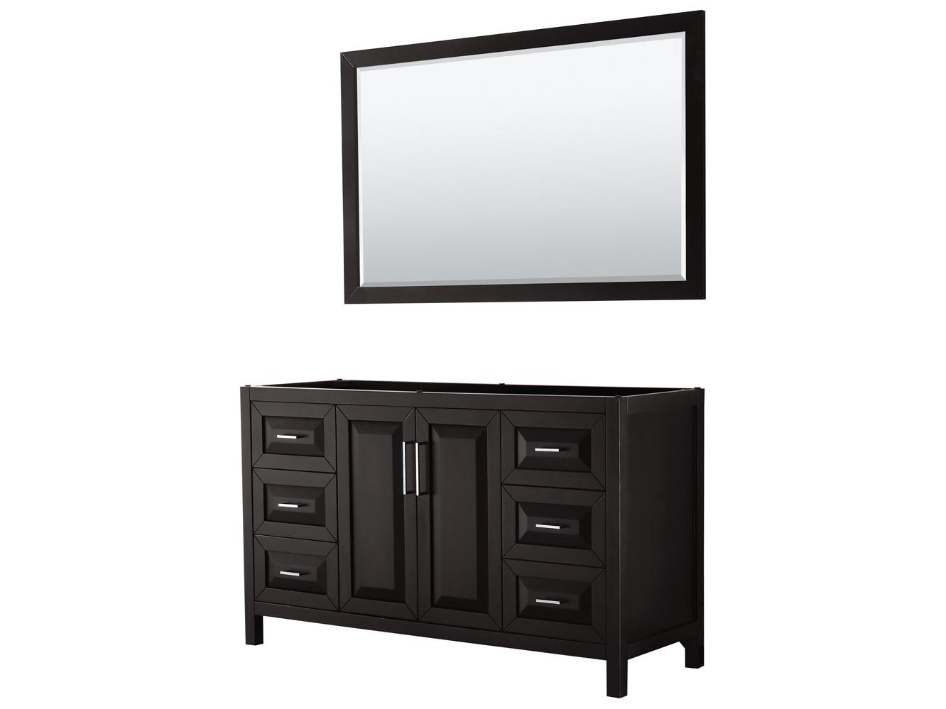 Wyndham Collection Daria 59" Dark Espresso Vanity with 58" Mirror