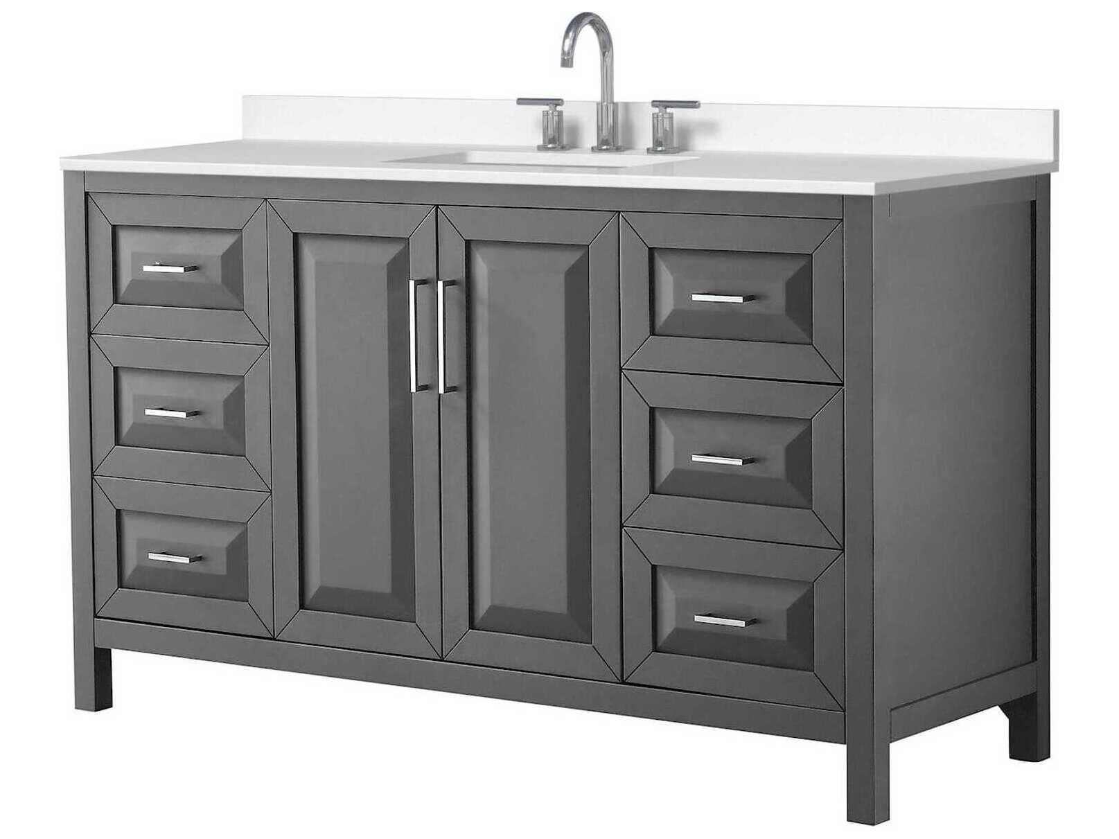 Wyndham Collection Daria 60" Dark Gray Vanity