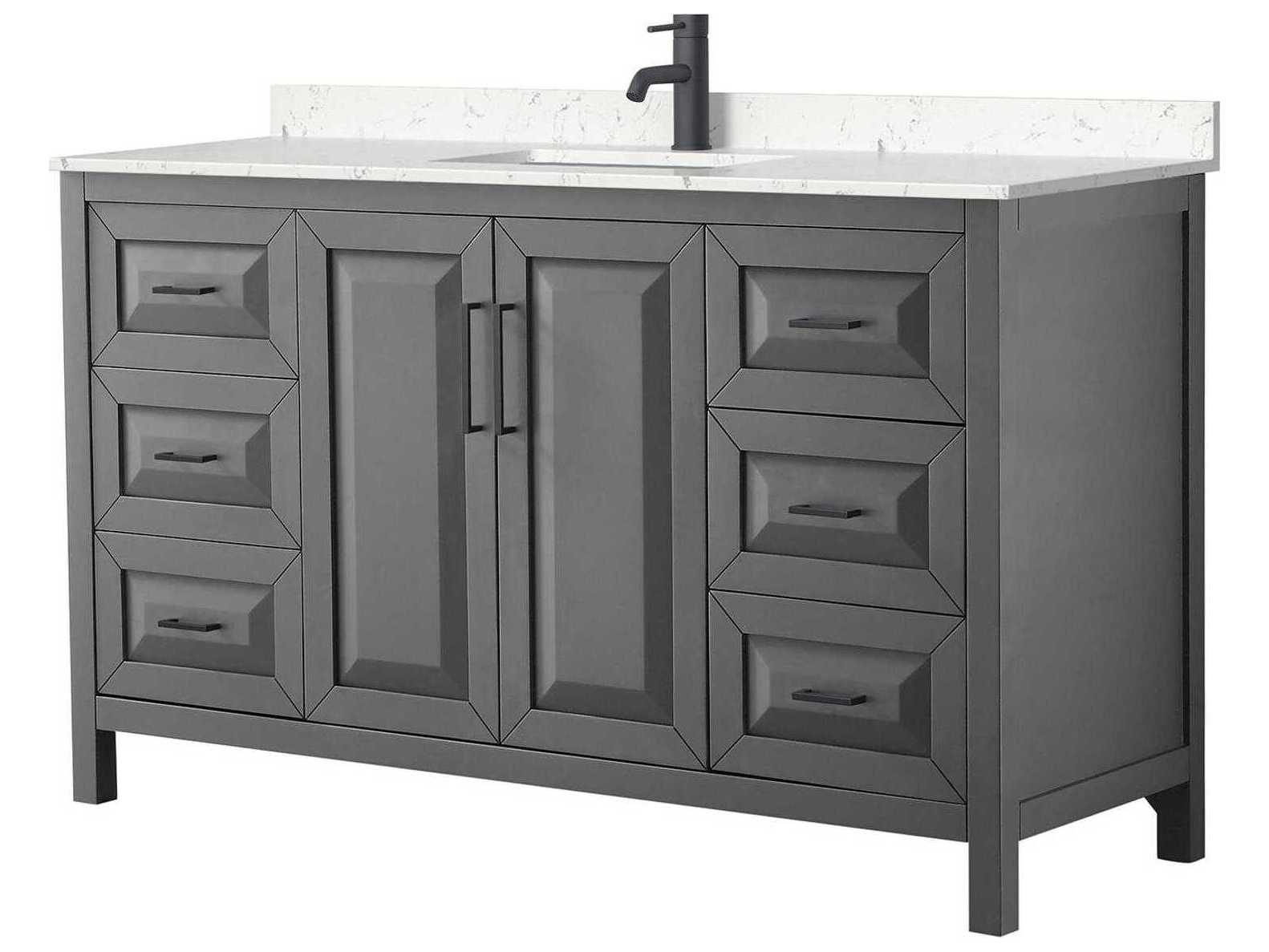 Wyndham Collection Daria 60" Dark Gray Vanity