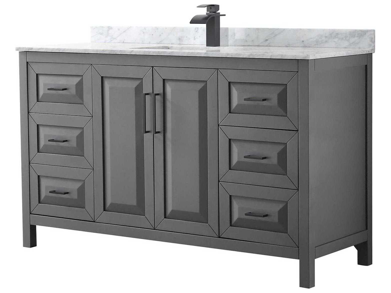 Wyndham Collection Daria 60" Dark Gray Vanity