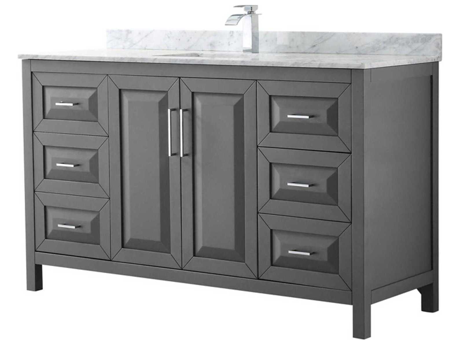 Wyndham Collection Daria 60" Dark Gray Vanity