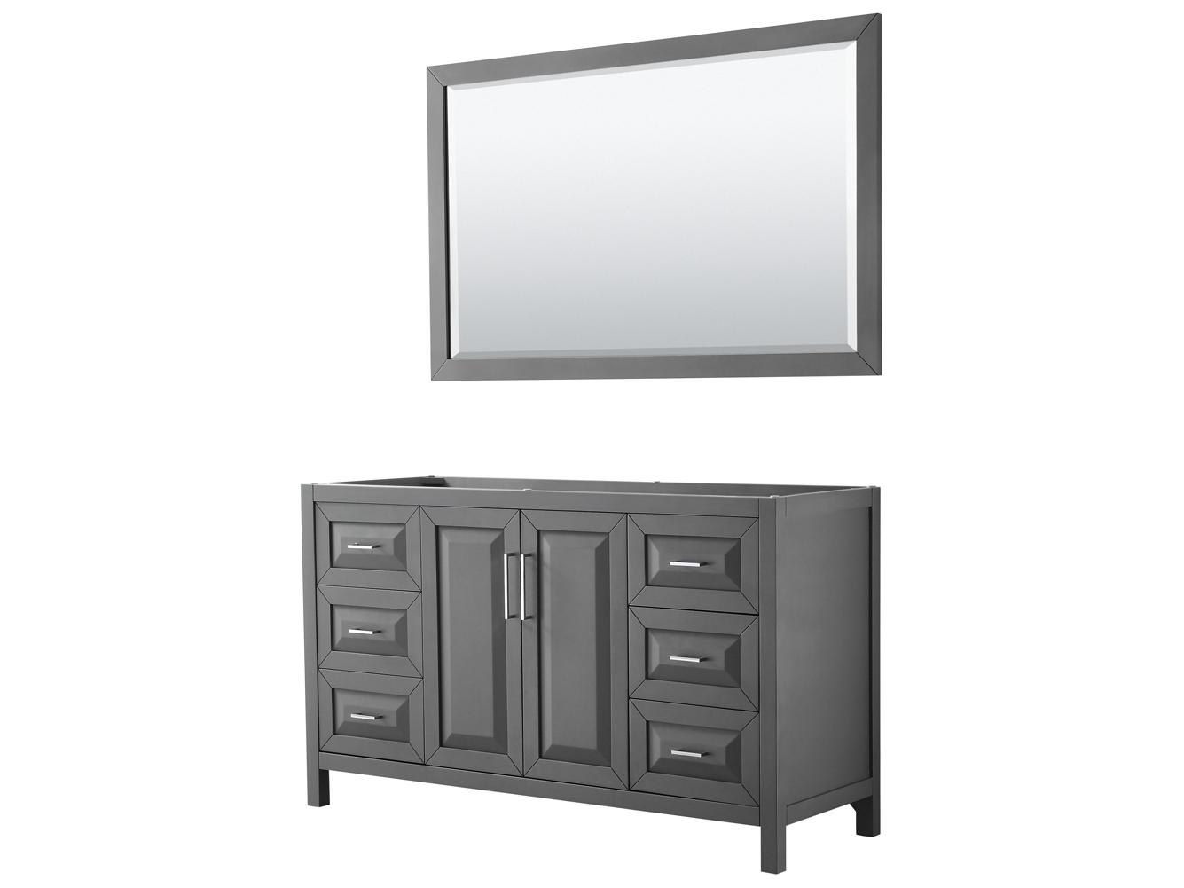 Wyndham Collection Daria 59" Dark Gray Vanity with 58" Mirror