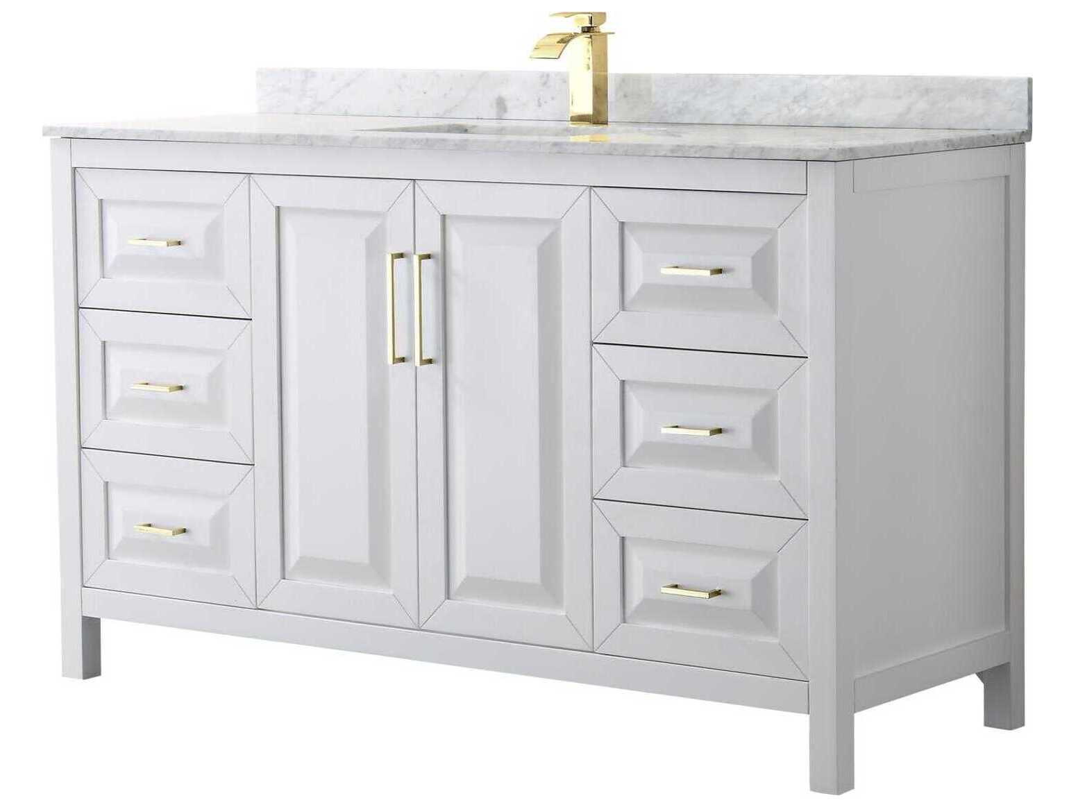 Wyndham Collection Daria 60" White Vanity