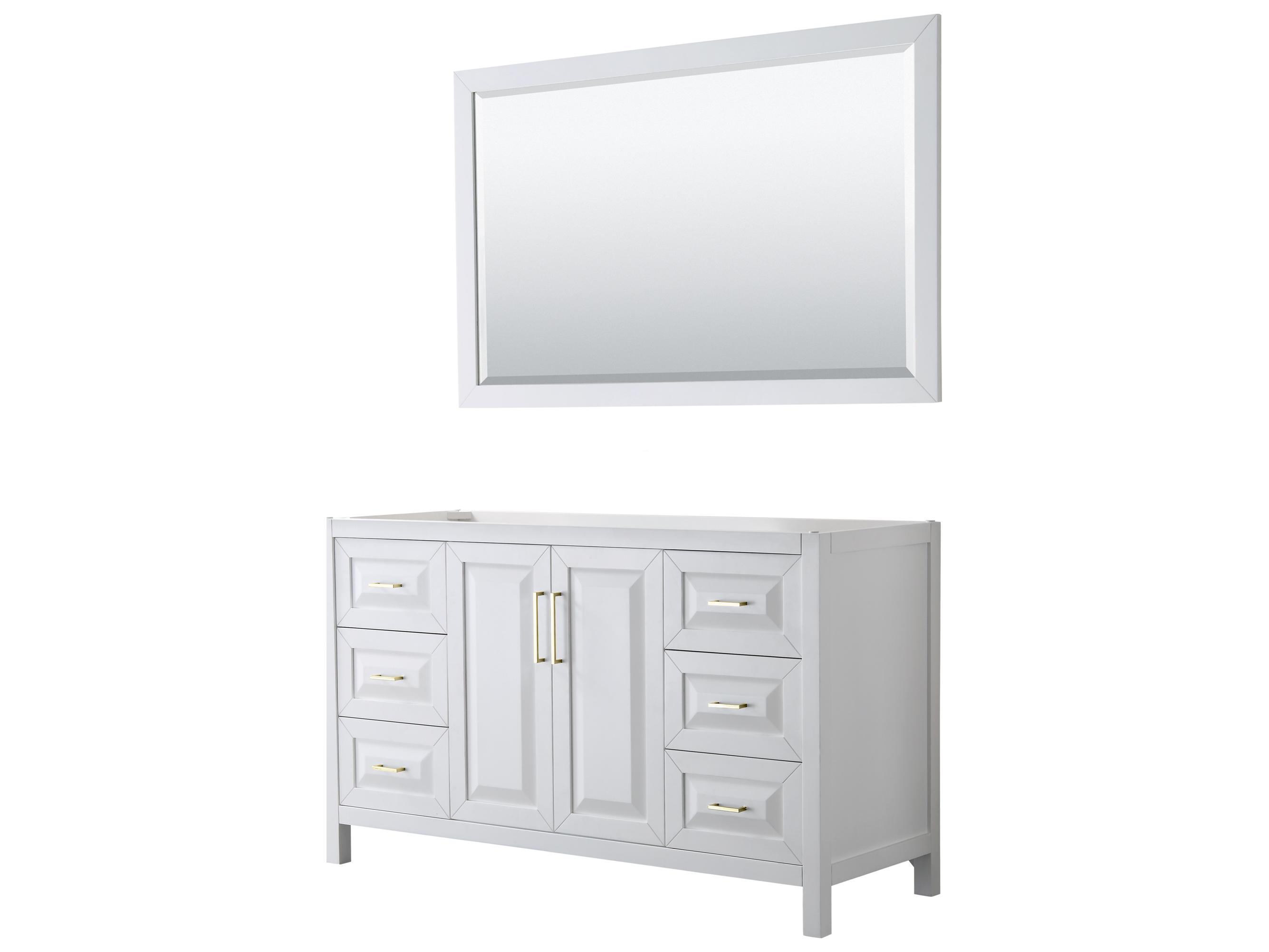 Wyndham Collection Daria 59" White Vanity with 58" Mirror
