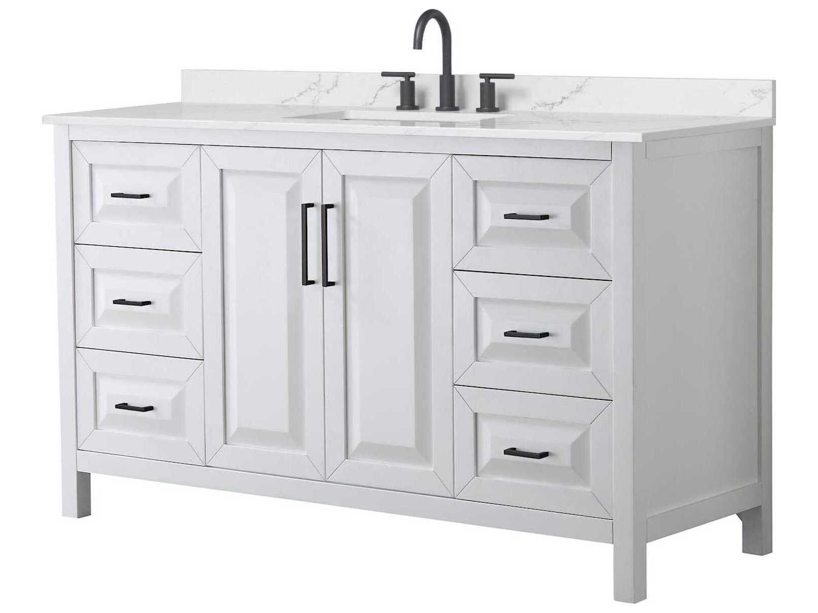 Wyndham Collection Daria 60" White Vanity