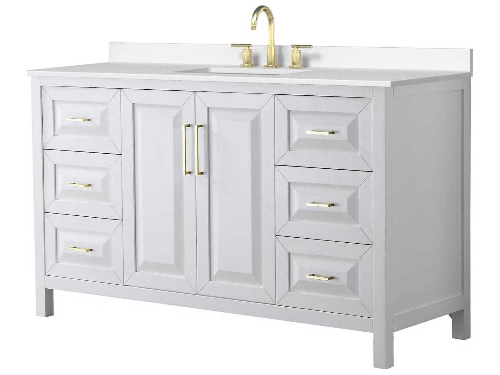 Wyndham Collection Daria 60" White Vanity