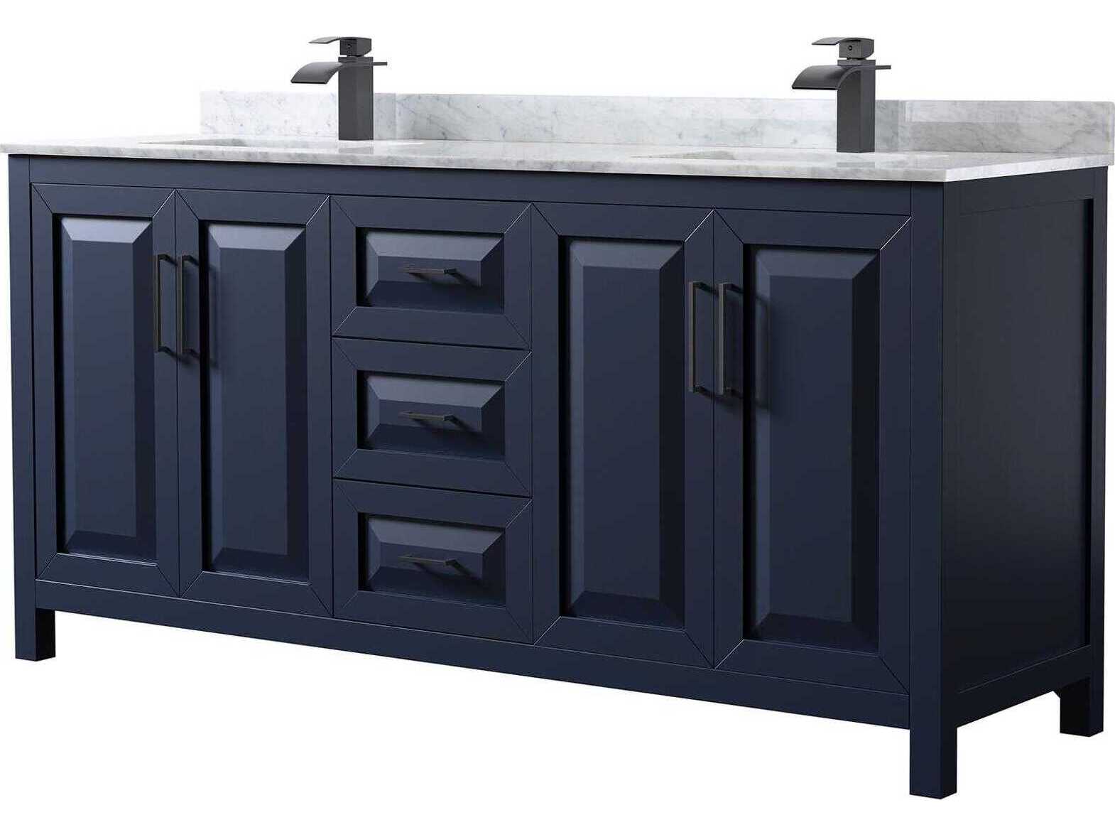 Wyndham Collection Daria 72" Dark Blue Vanity
