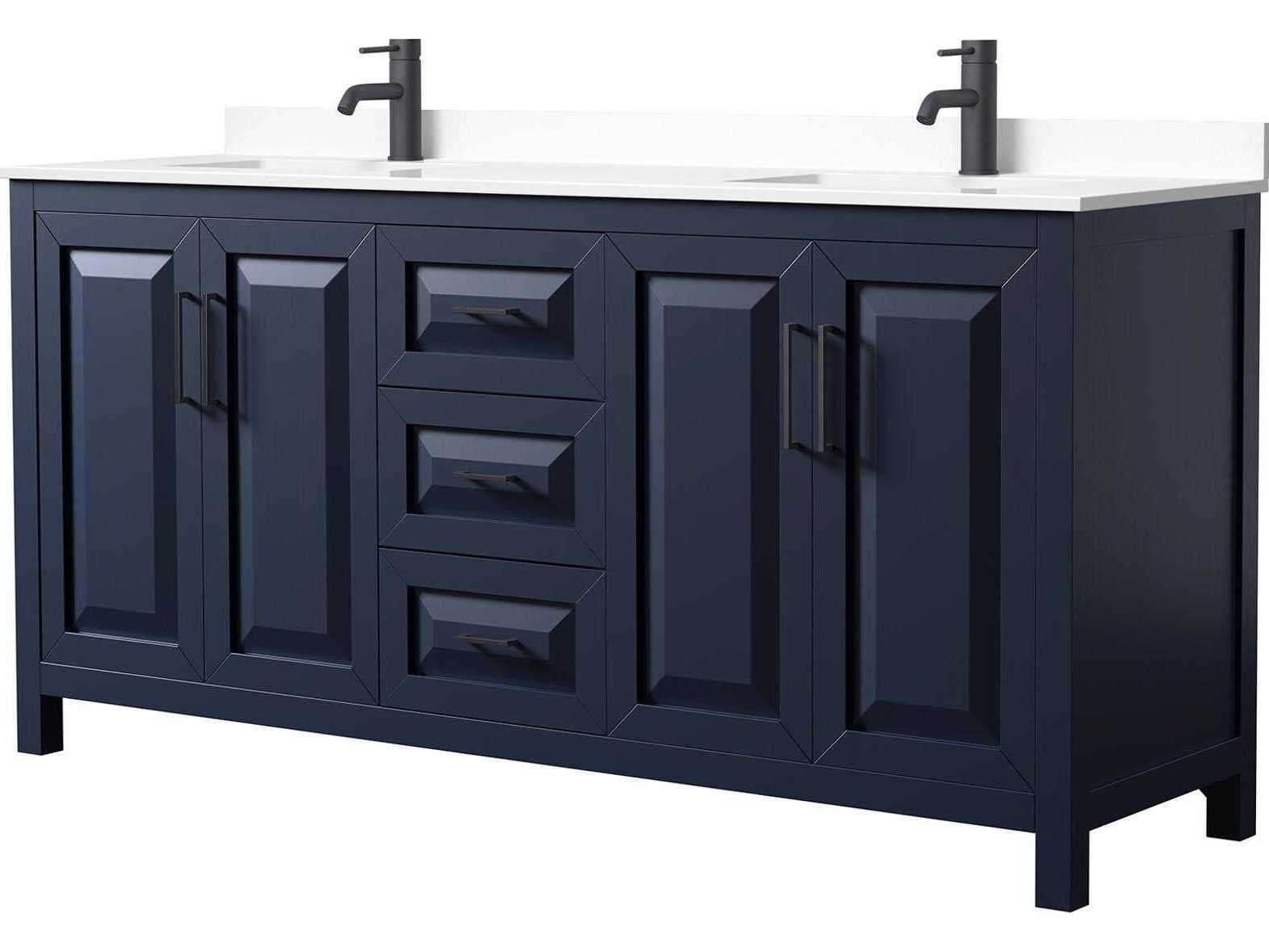 Wyndham Collection Daria 72" Dark Blue Vanity