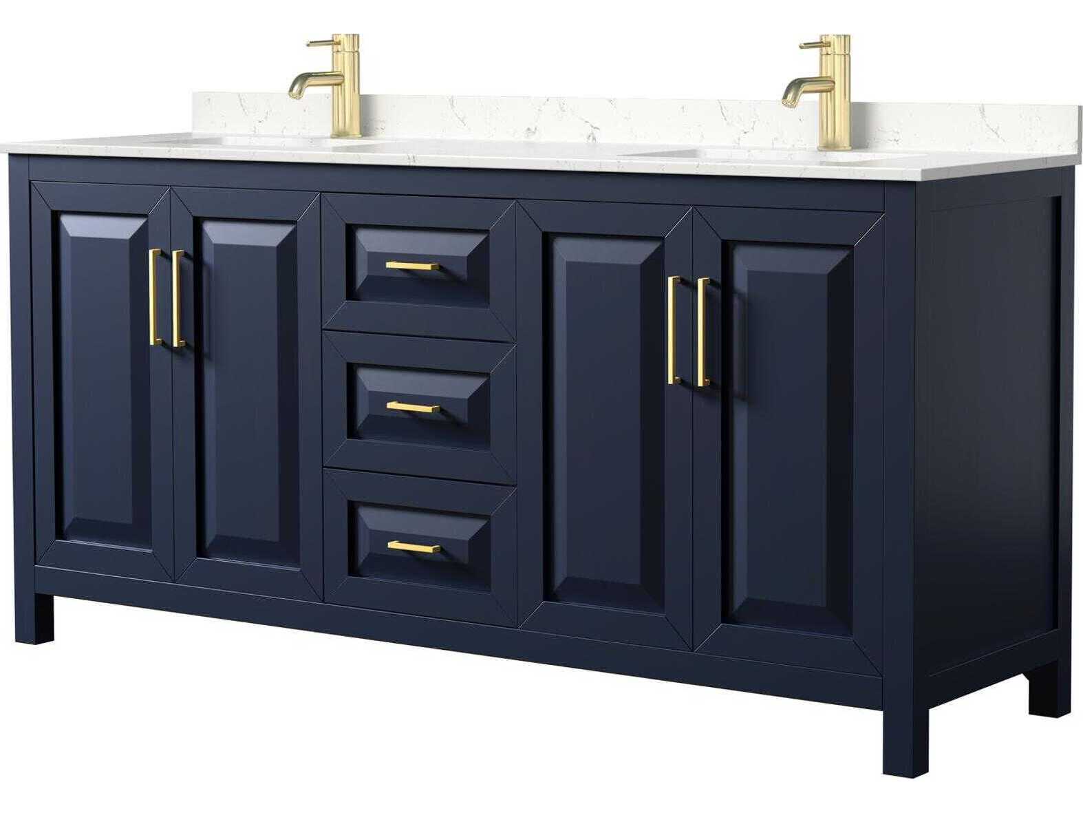 Wyndham Collection Daria 72" Dark Blue Vanity