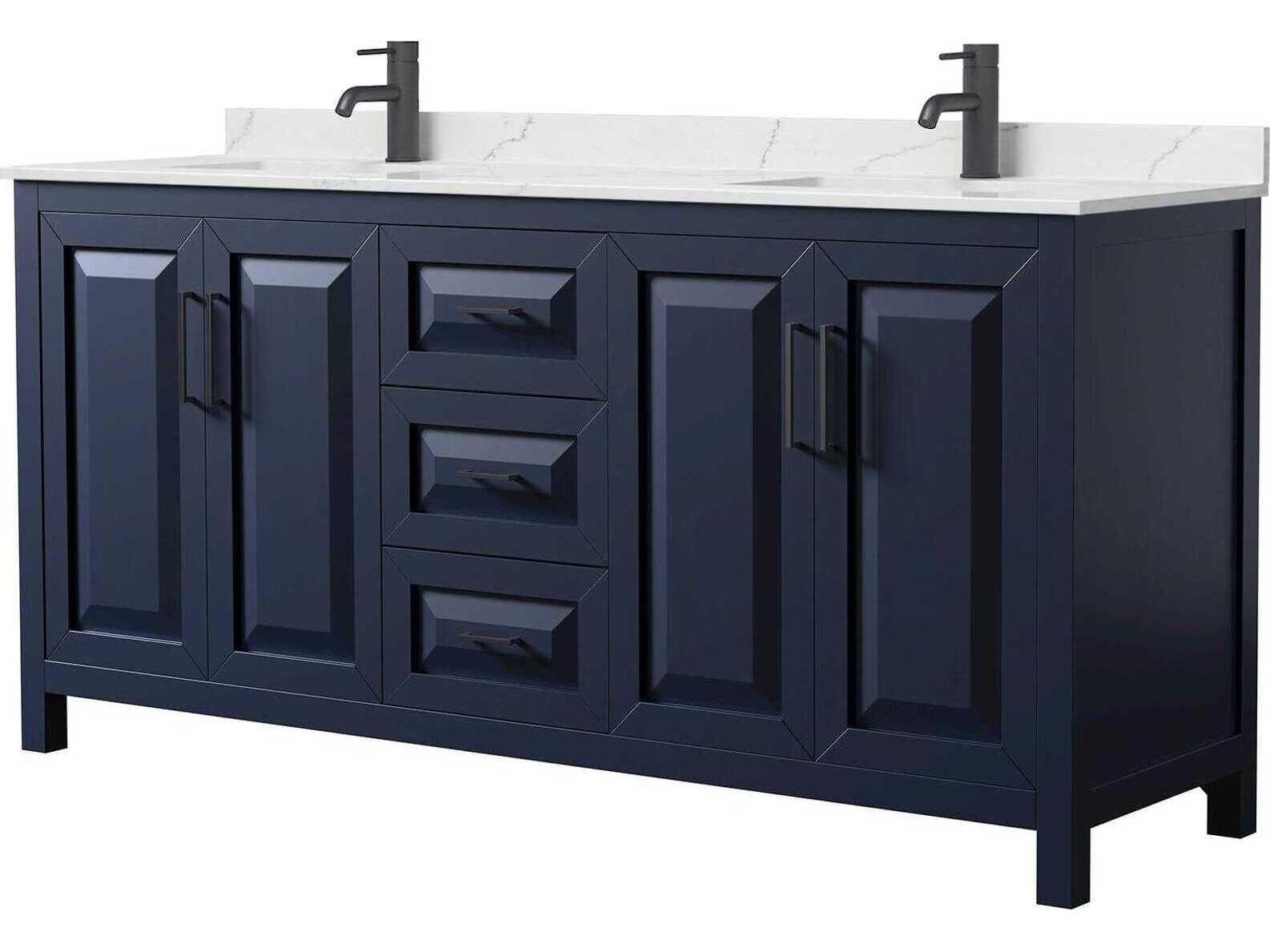 Wyndham Collection Daria 72" Dark Blue Vanity
