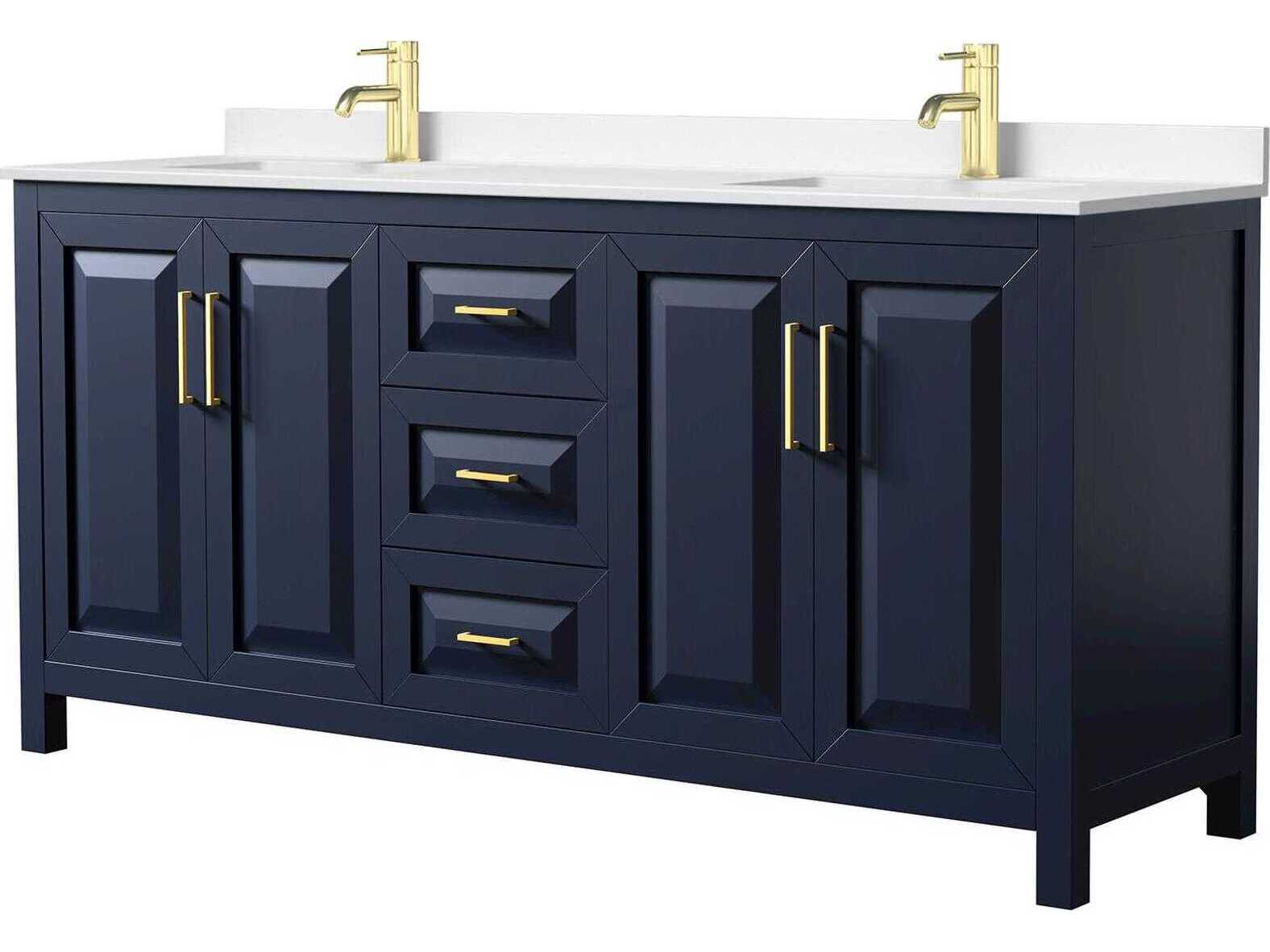 Wyndham Collection Daria 72" Dark Blue Vanity