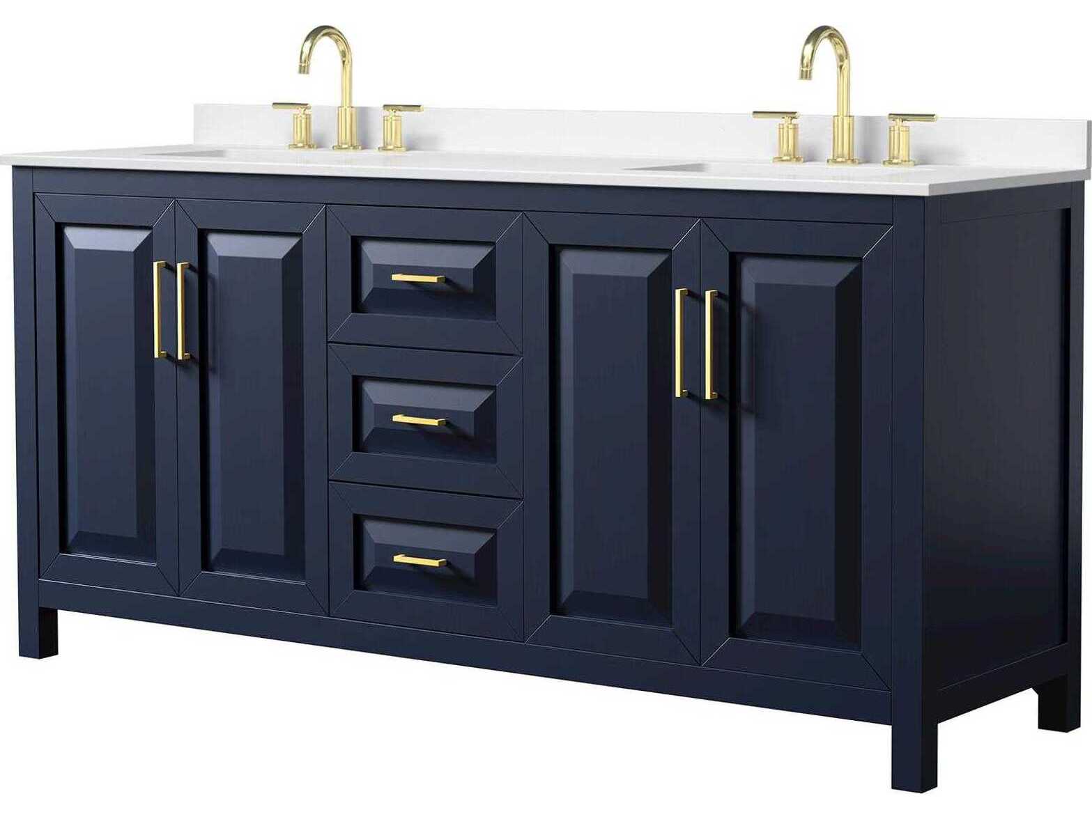 Wyndham Collection Daria 72" Dark Blue Vanity