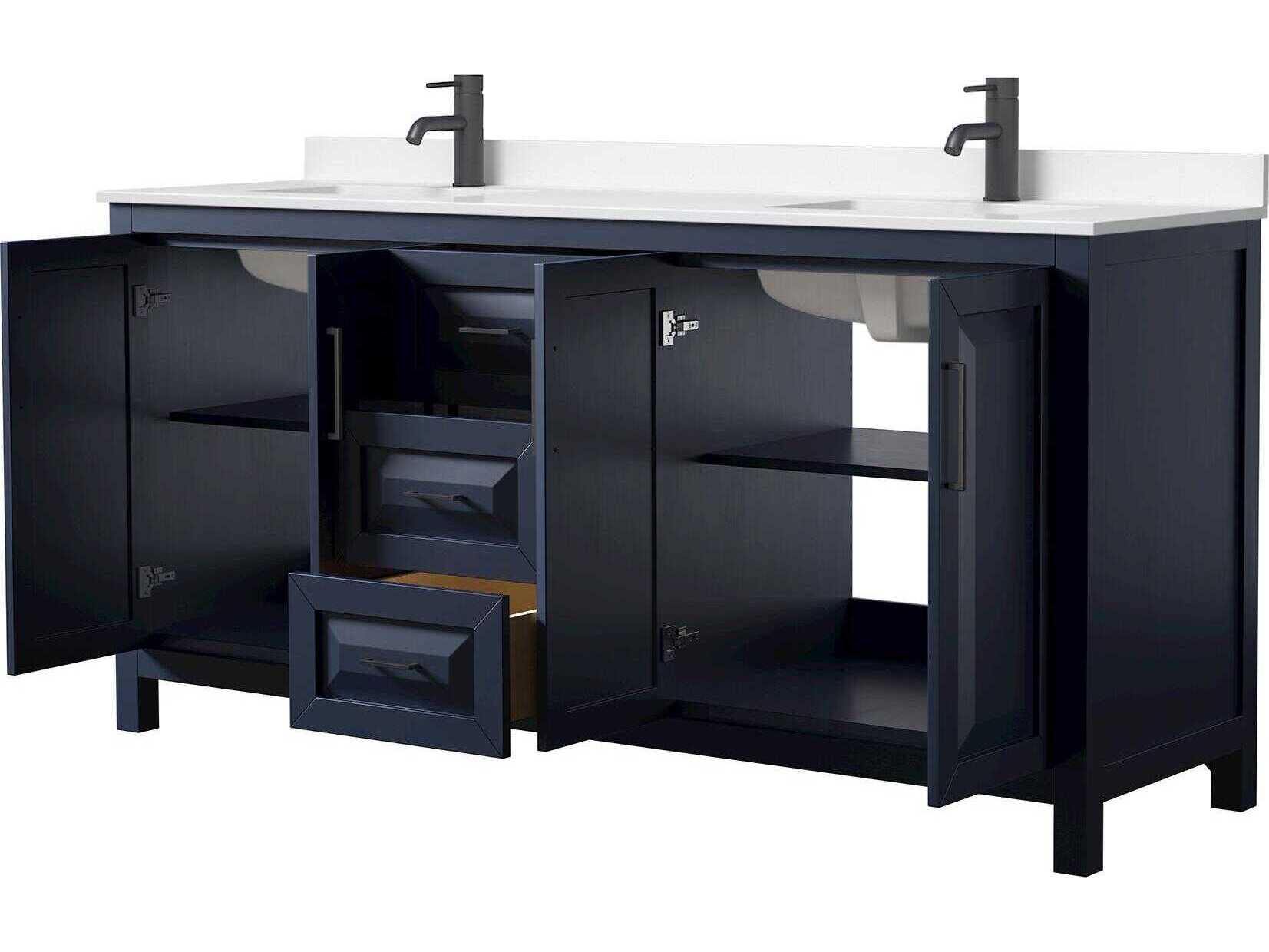 Wyndham Collection Daria 72" Dark Blue Vanity