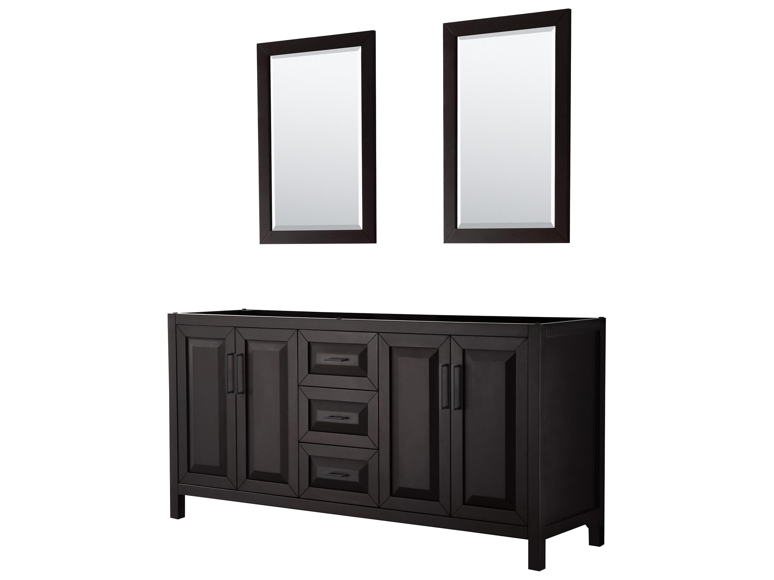 Wyndham Collection Daria 71" Dark Espresso Vanity with 24" Mirror