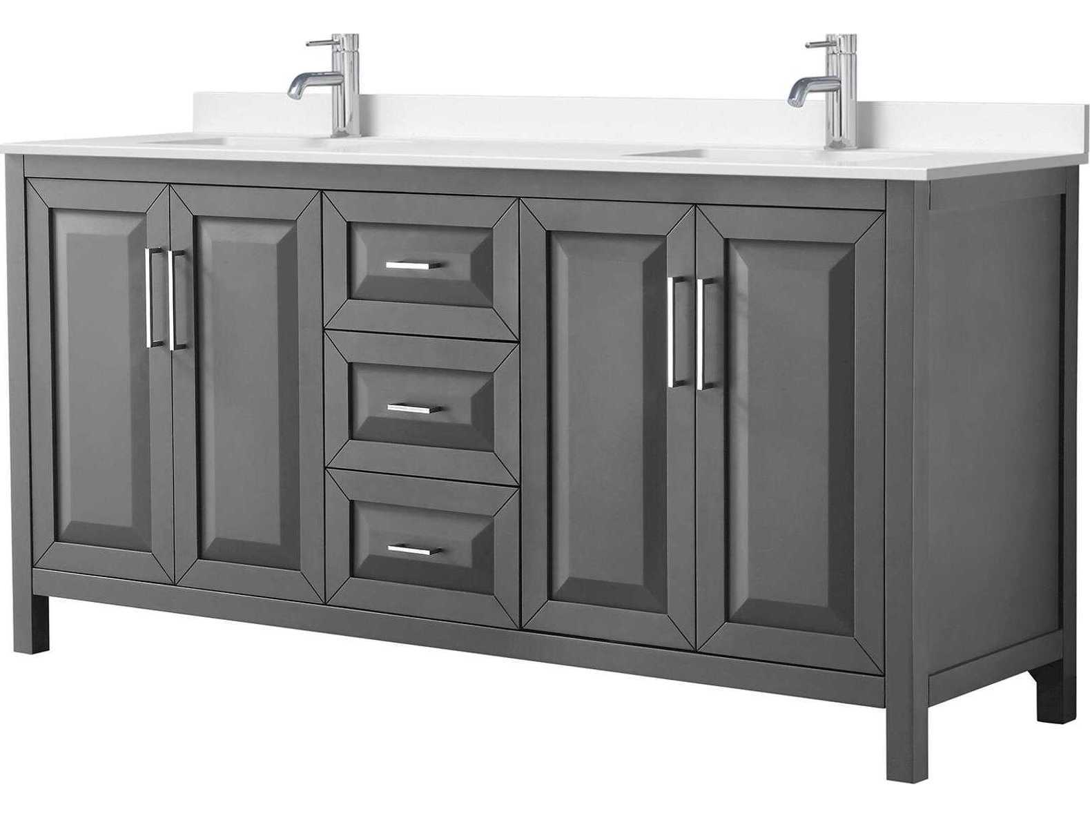 Wyndham Collection Daria 72" Dark Gray Vanity