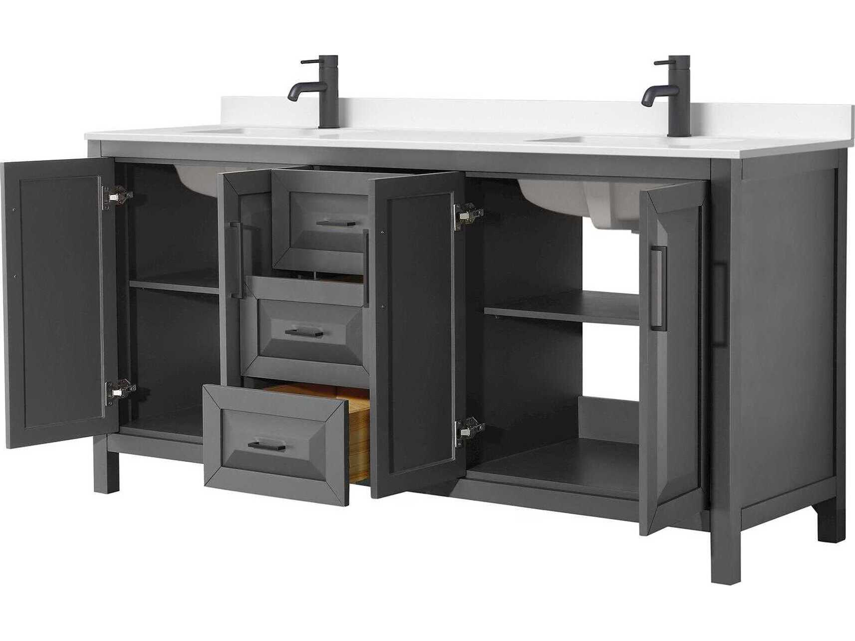 Wyndham Collection Daria 72" Dark Gray Vanity