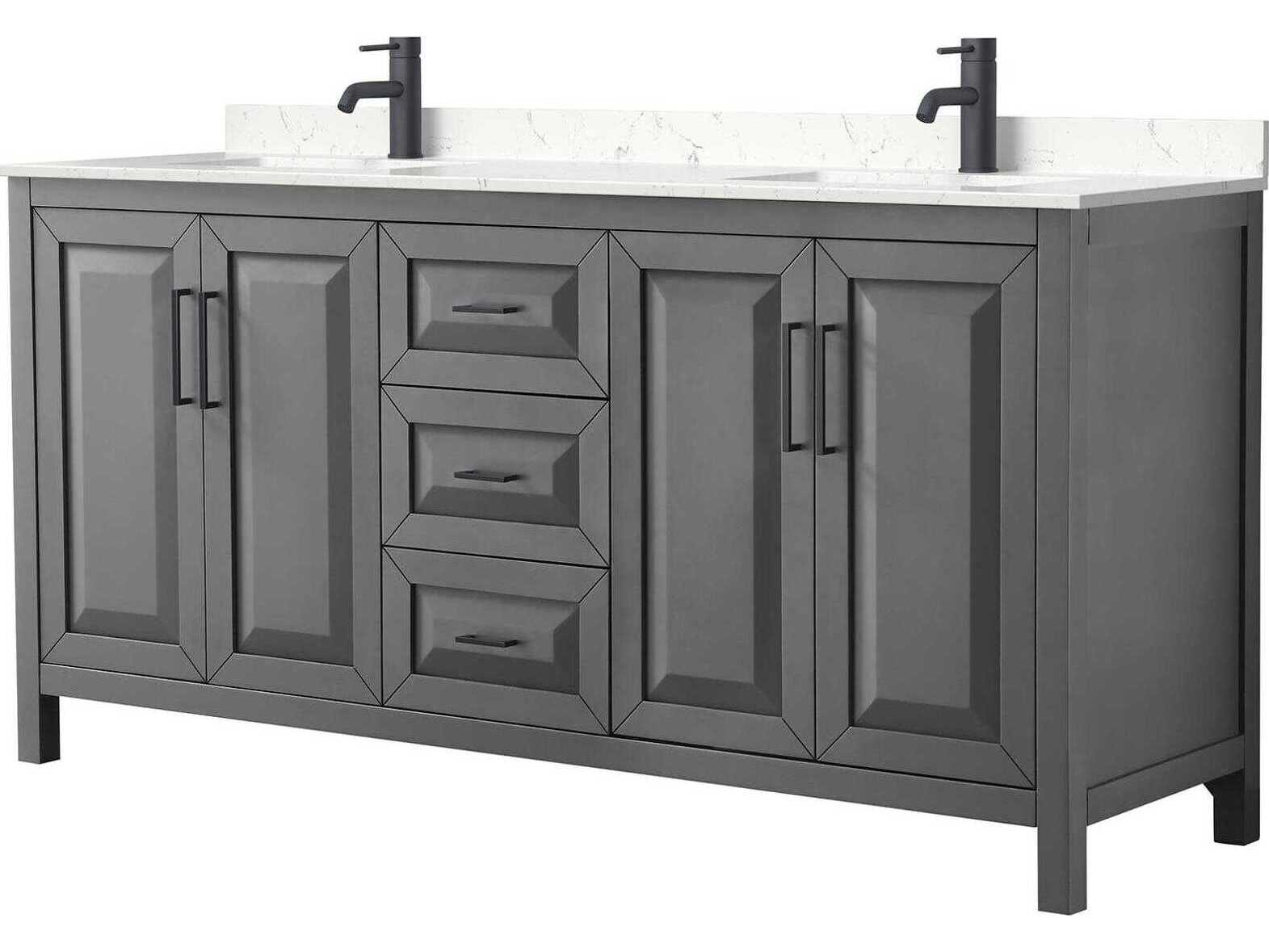Wyndham Collection Daria 72" Dark Gray Vanity