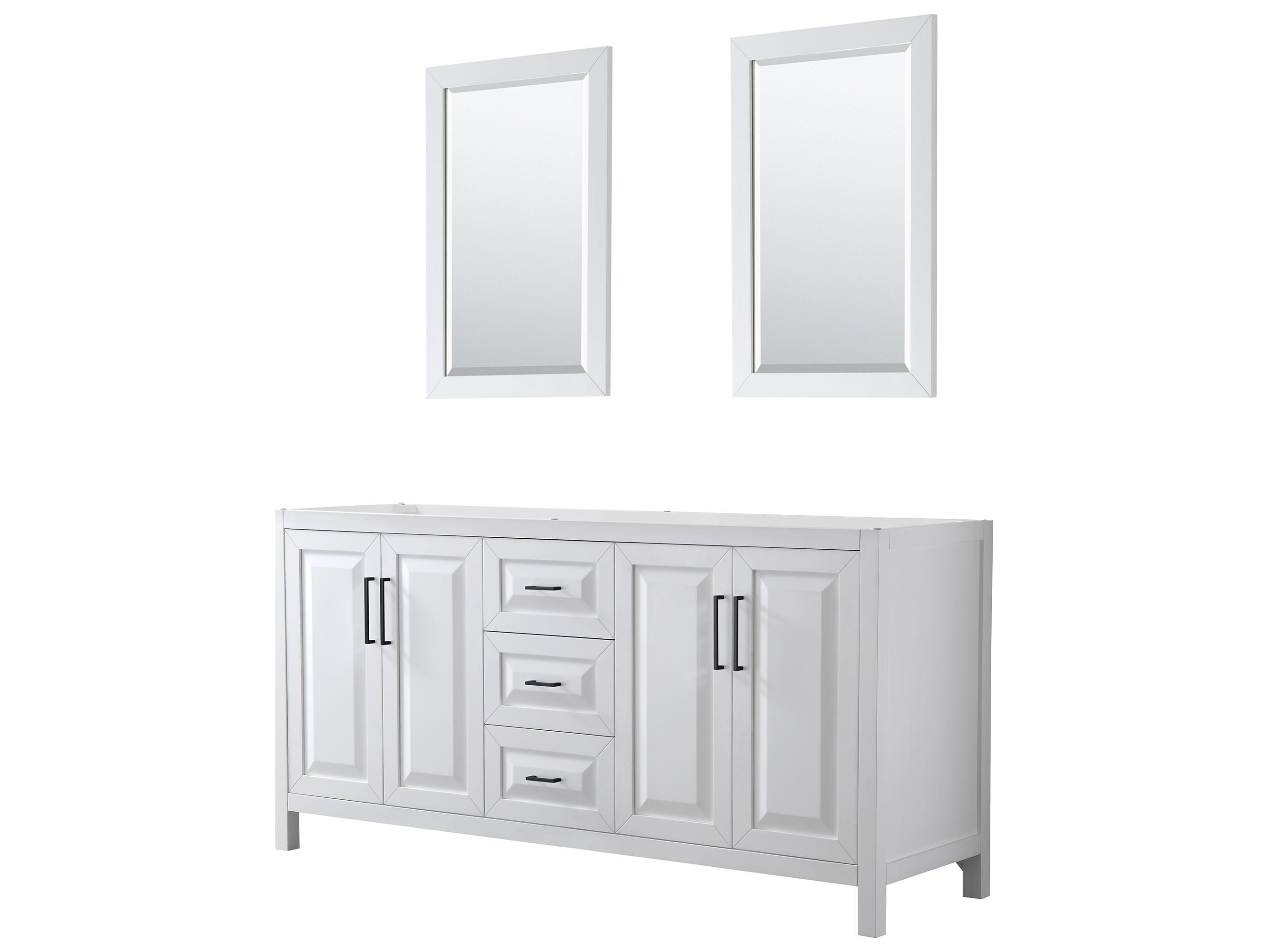 Wyndham Collection Daria 71" White Vanity with 24" Mirror