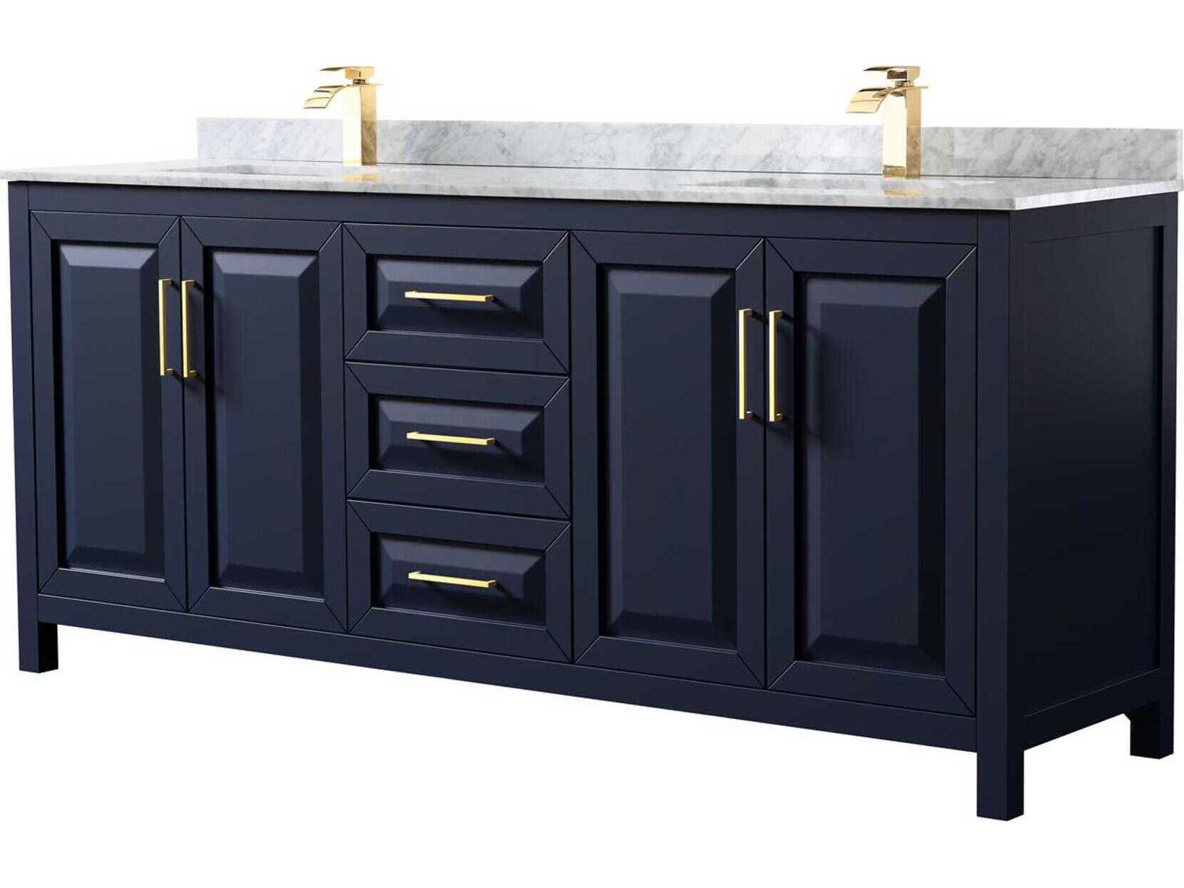 Wyndham Collection Daria 80" Dark Blue Vanity