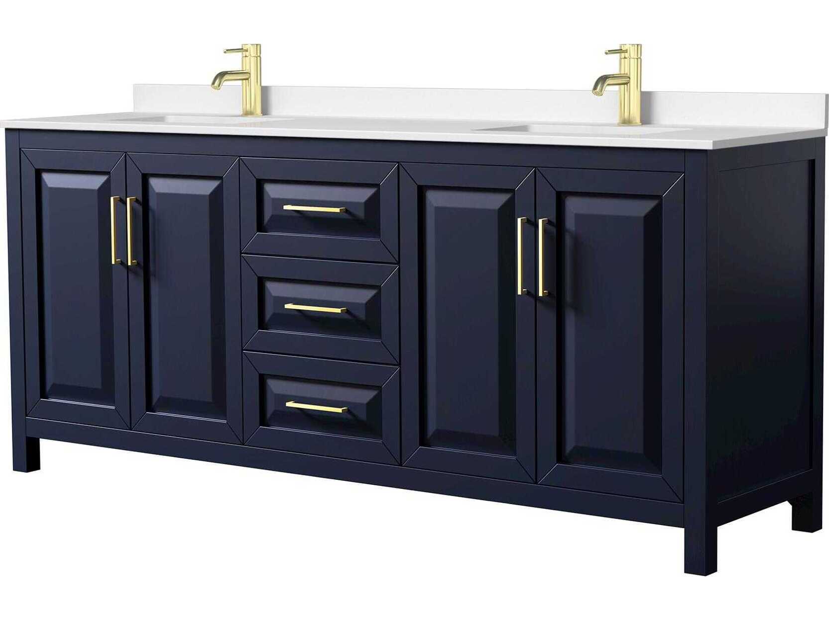 Wyndham Collection Daria 80" Dark Blue Vanity
