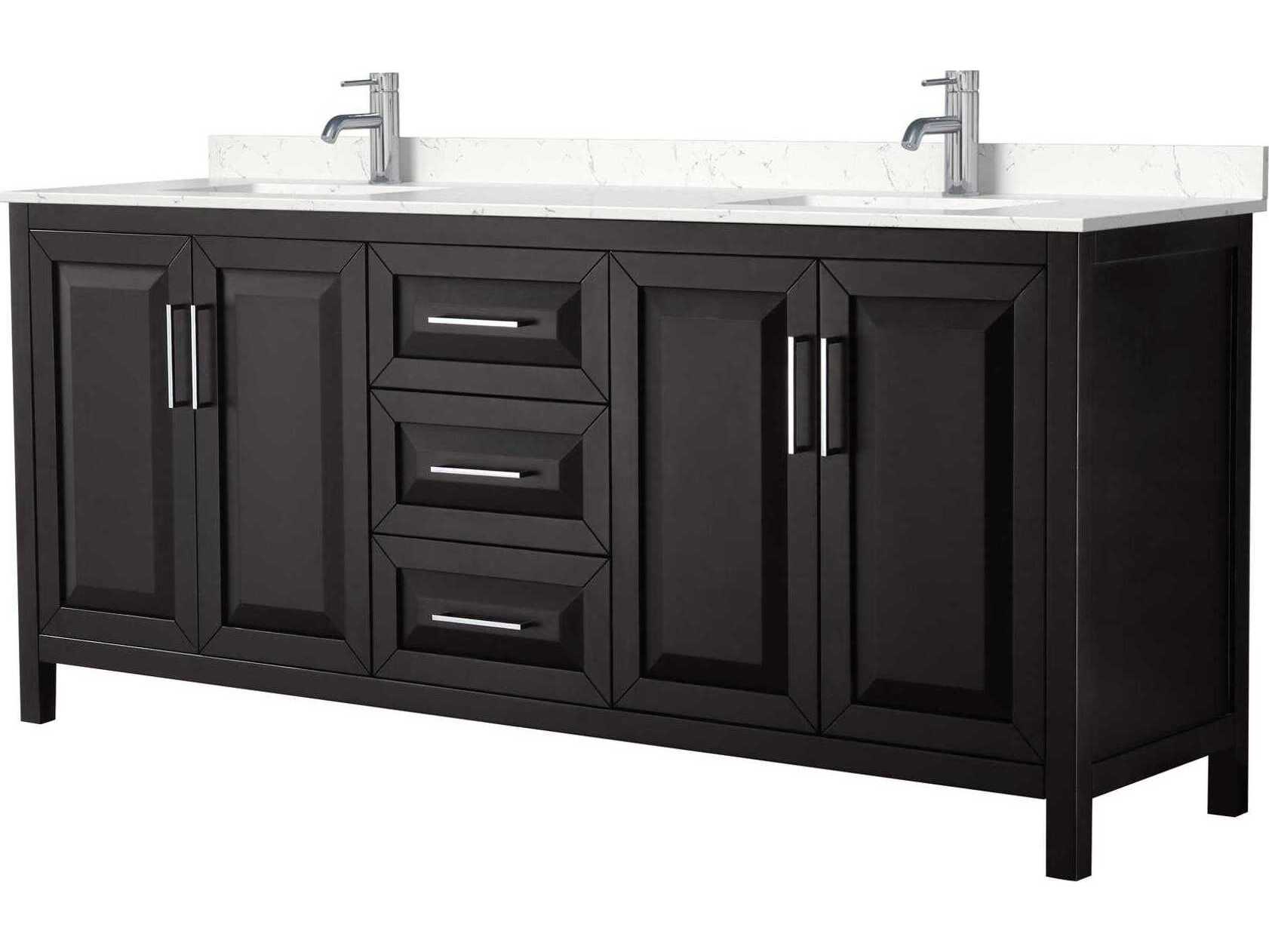 Wyndham Collection Daria 80" Dark Espresso Vanity