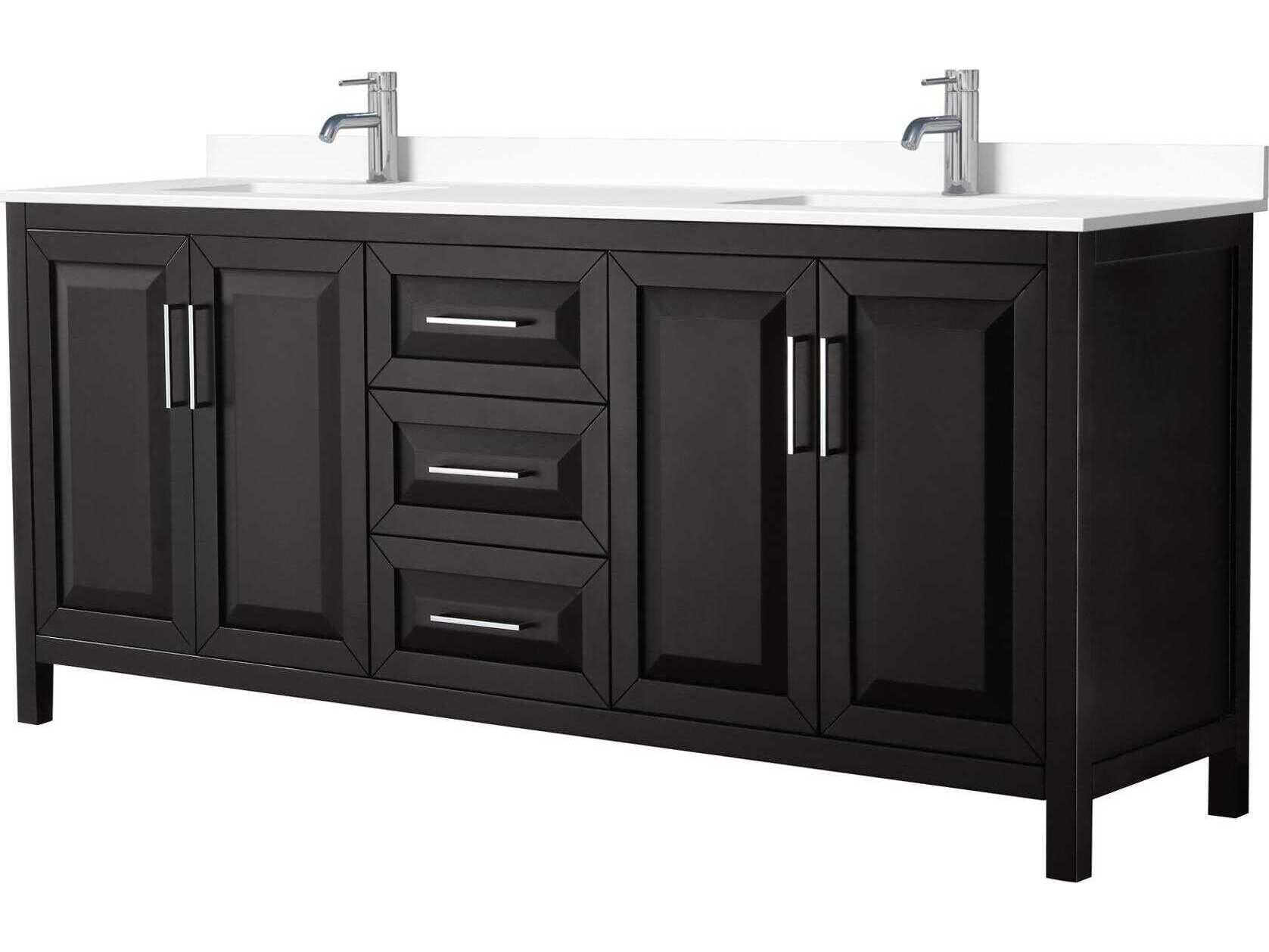 Wyndham Collection Daria 80" Dark Espresso Vanity